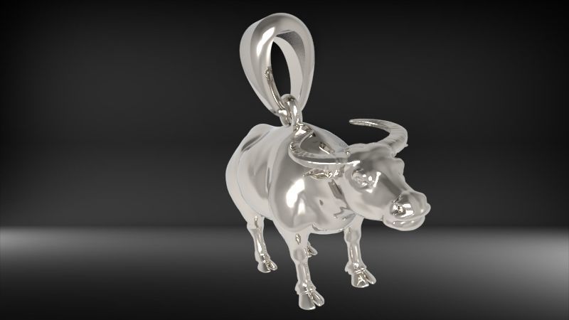 Buffalo BULL pendant 3D print model_35