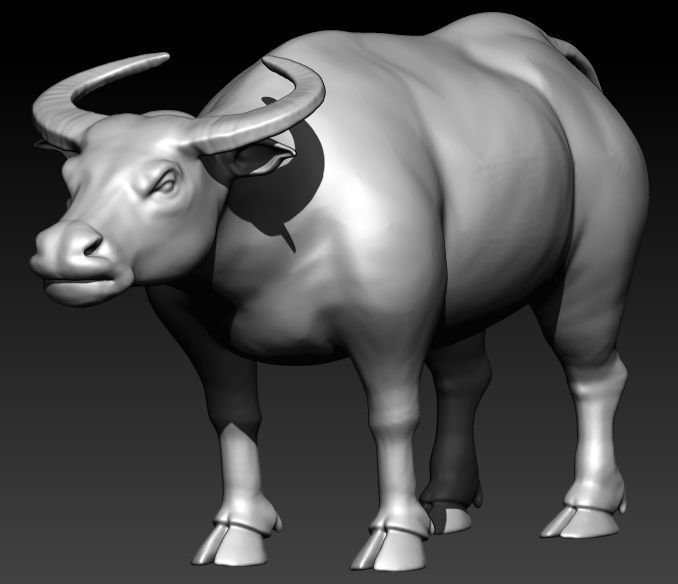 Buffalo BULL pendant 3D print model_3