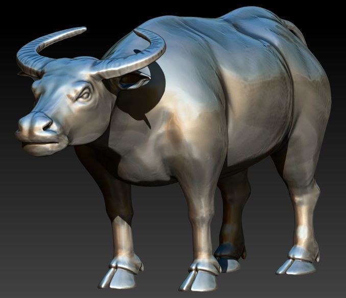 Buffalo BULL pendant 3D print model_4