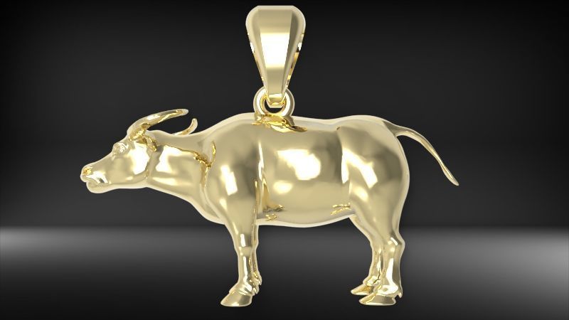 Buffalo BULL pendant 3D print model_10
