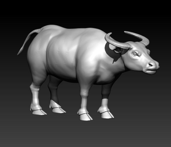 Buffalo BULL pendant 3D print model_5