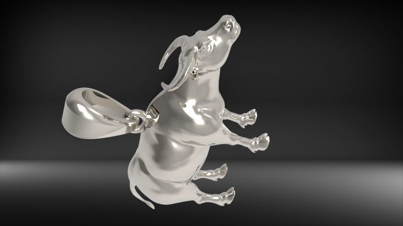 Buffalo BULL pendant 3D print model_36