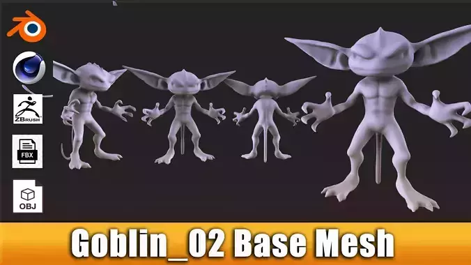 Goblin Base Mesh  Perfect Foundation for 3D Character Creation 3D model