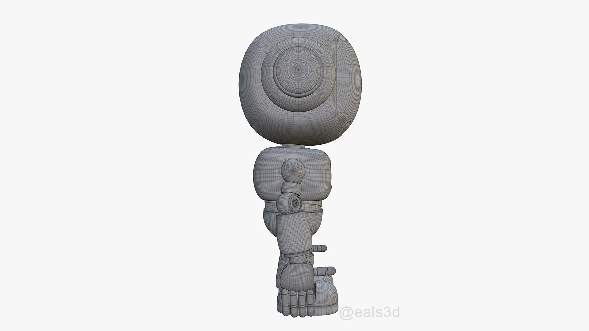 Cute Short Robot Eve-2 3D model_38