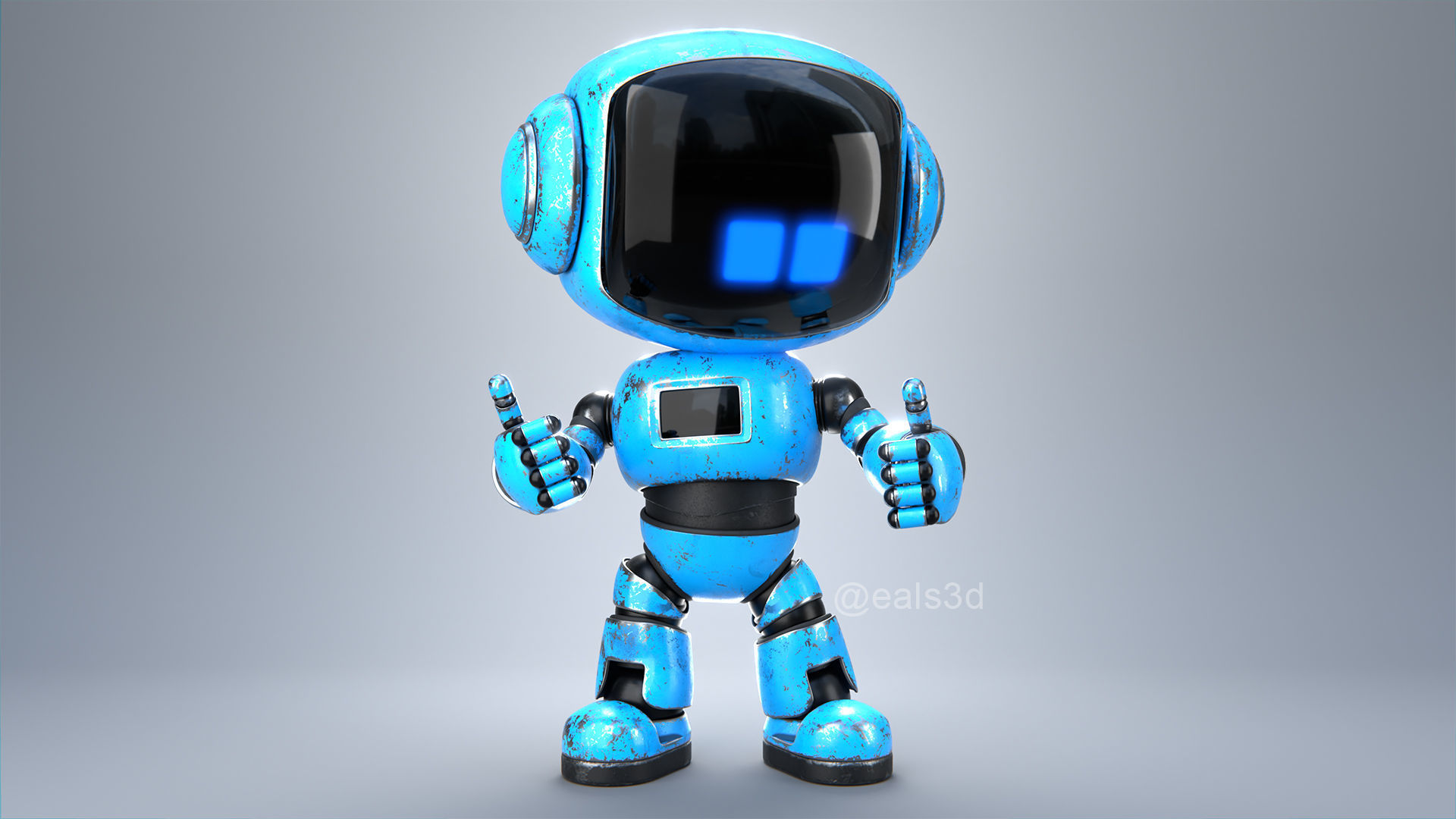 Cute Short Robot Eve-2 3D model_2