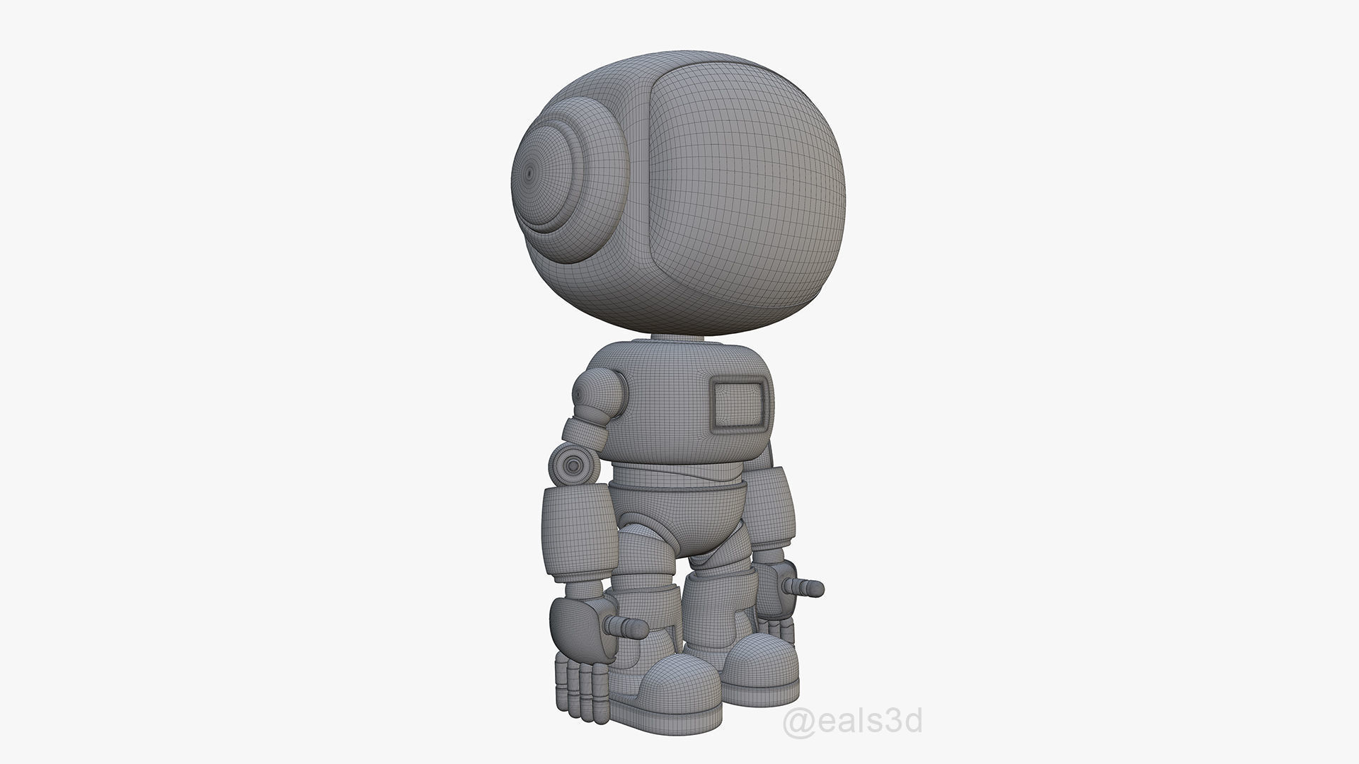 Cute Short Robot Eve-2 3D model_39