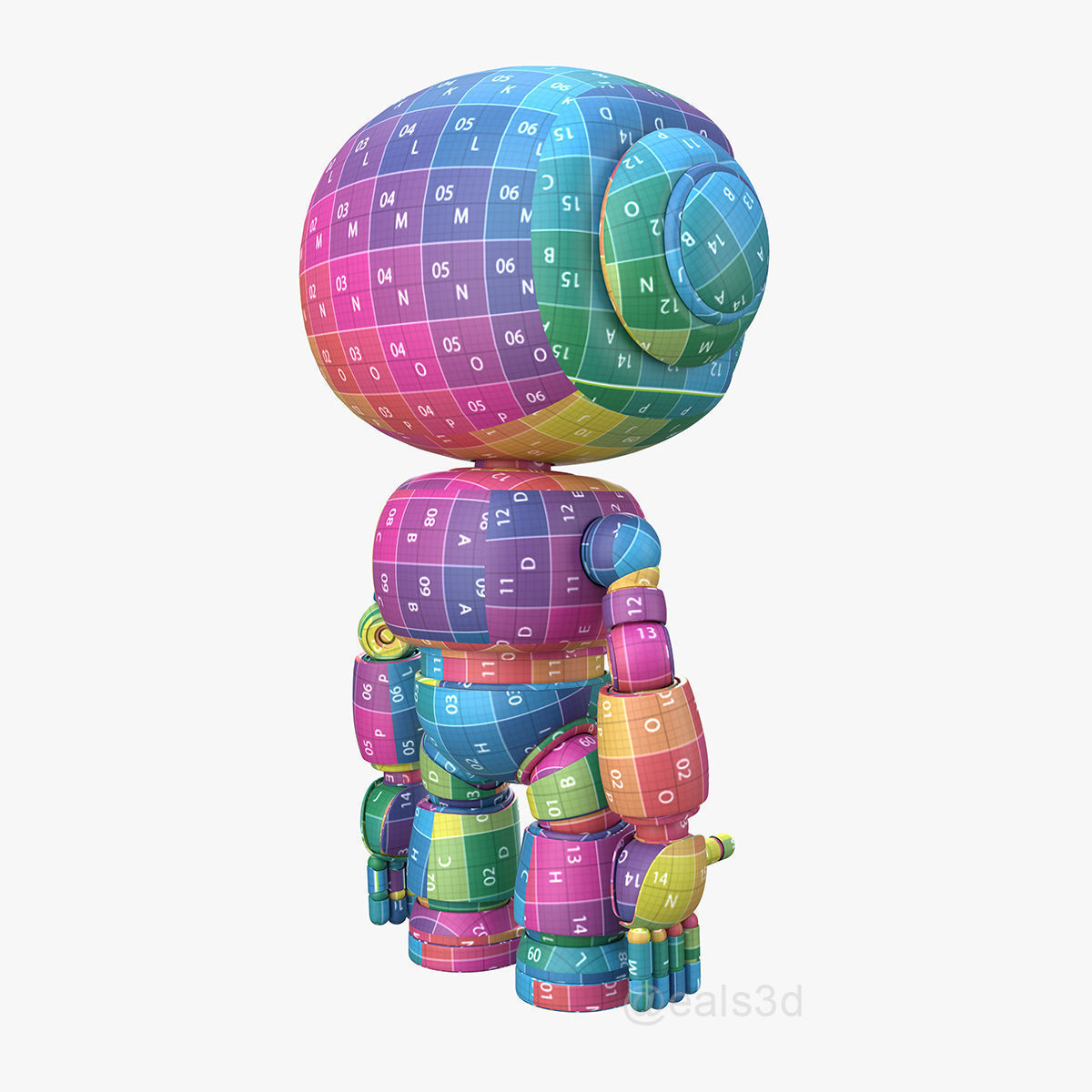 Cute Short Robot Eve-2 3D model_23