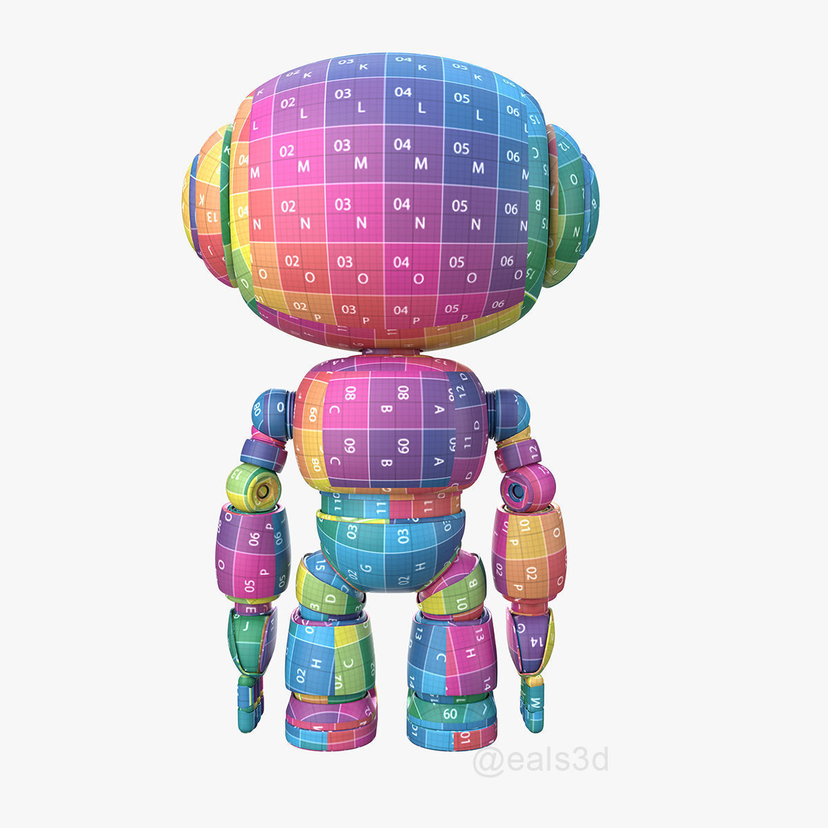 Cute Short Robot Eve-2 3D model_20