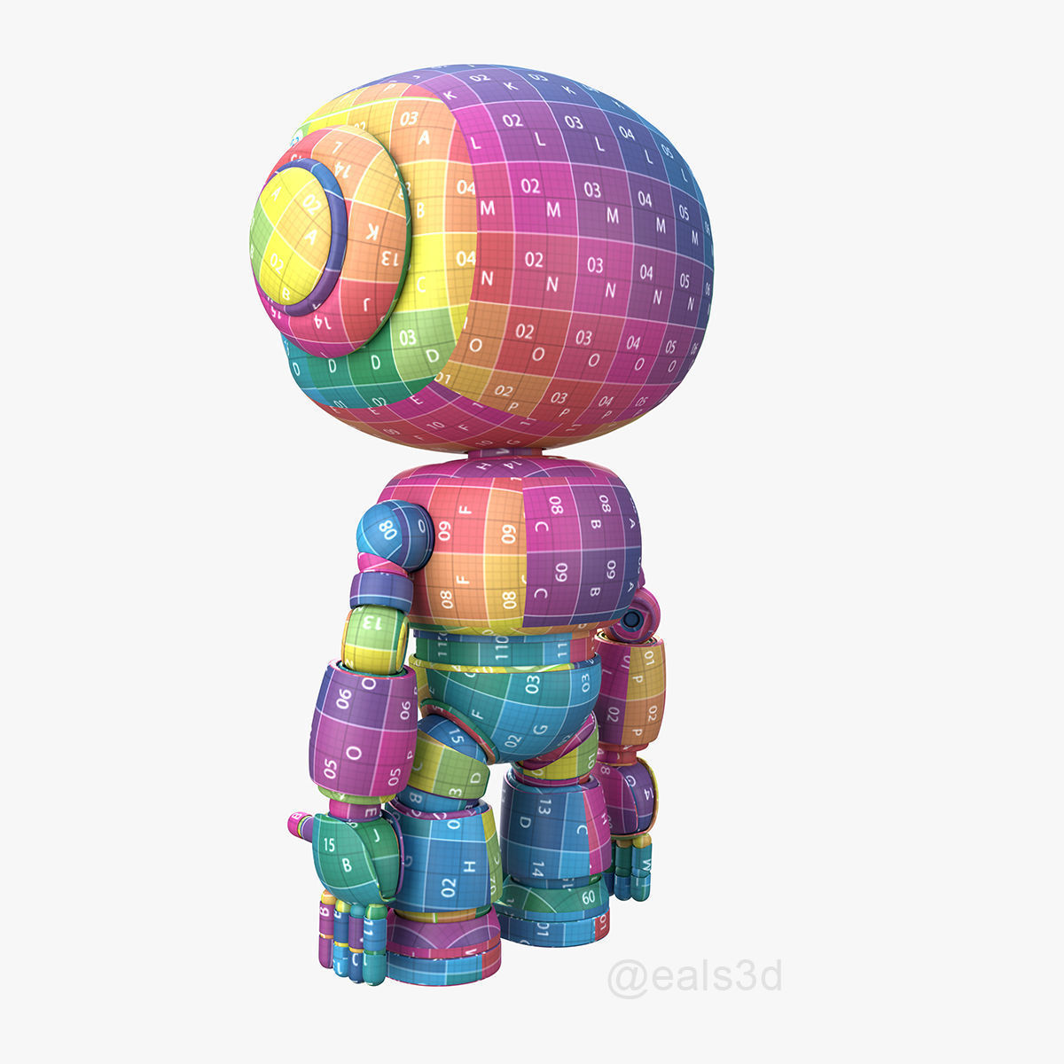 Cute Short Robot Eve-2 3D model_19