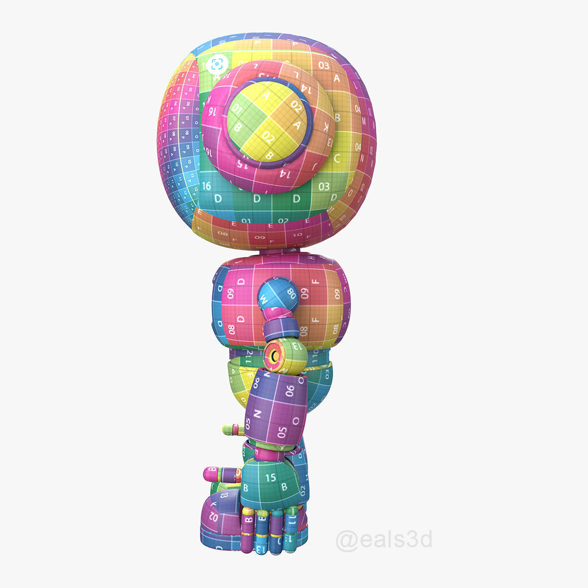 Cute Short Robot Eve-2 3D model_18