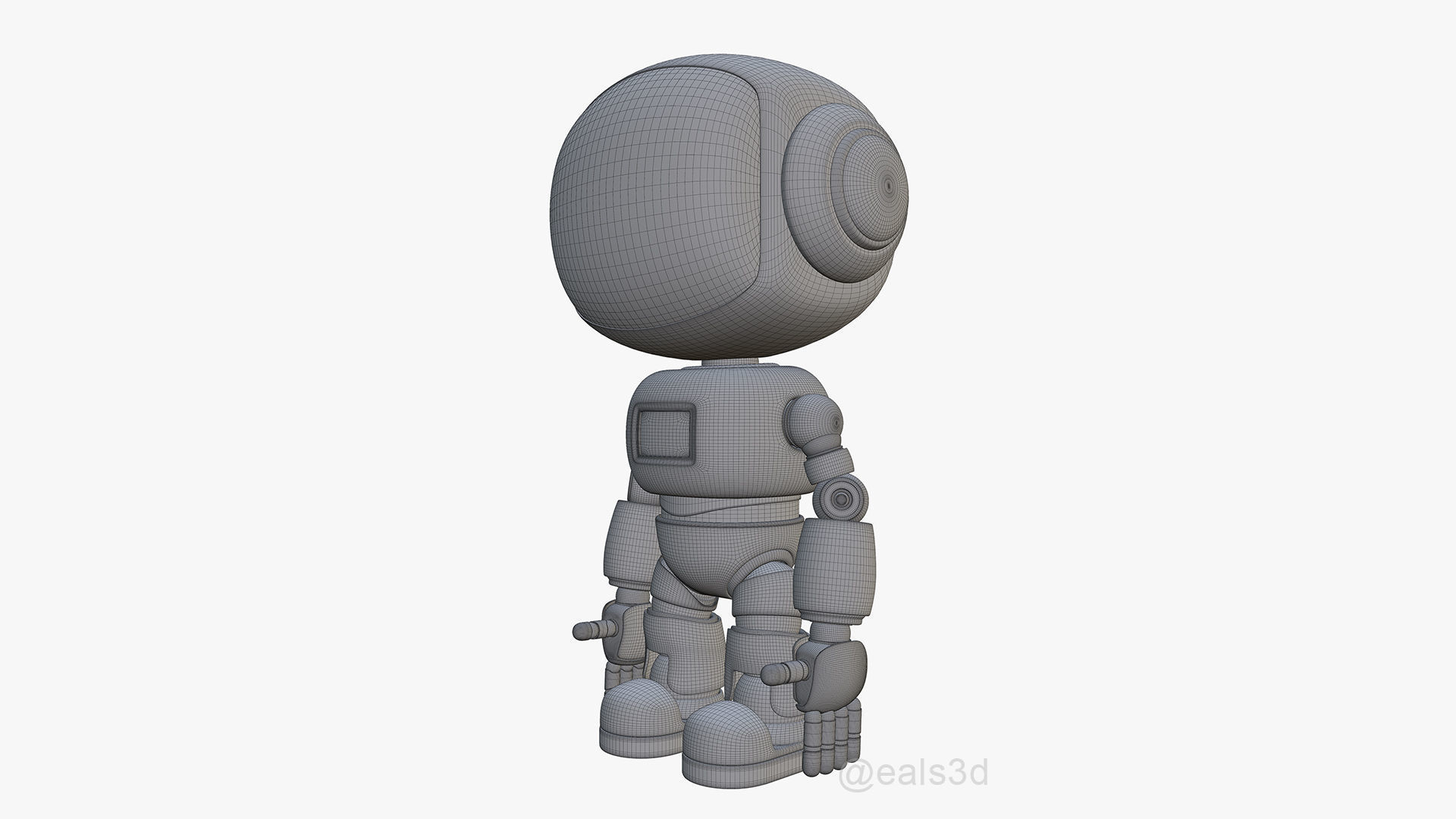 Cute Short Robot Eve-2 3D model_33