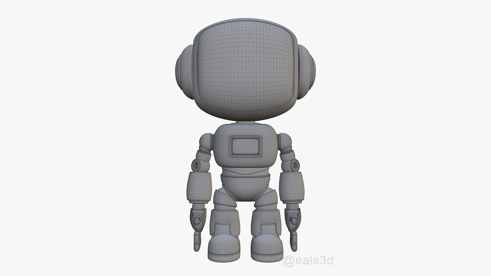 Cute Short Robot Eve-2 3D model_32
