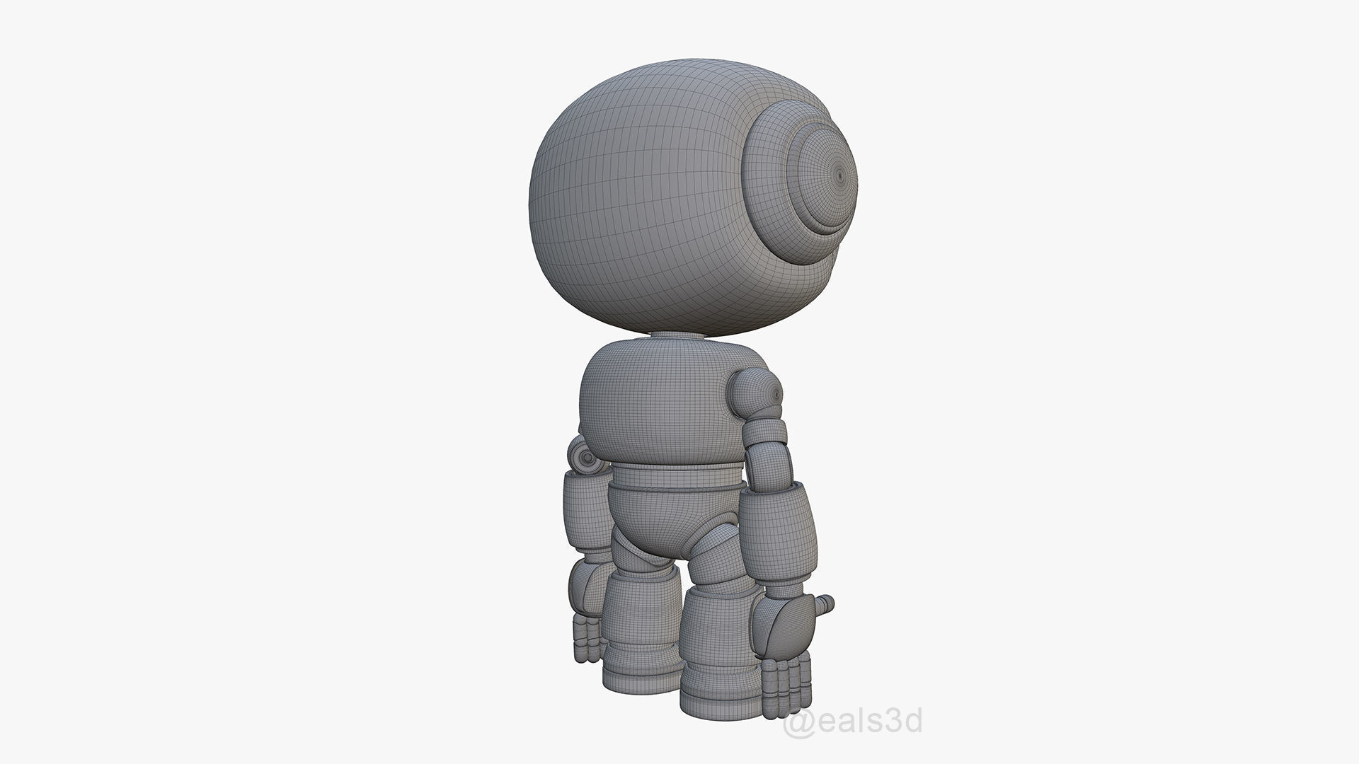 Cute Short Robot Eve-2 3D model_37
