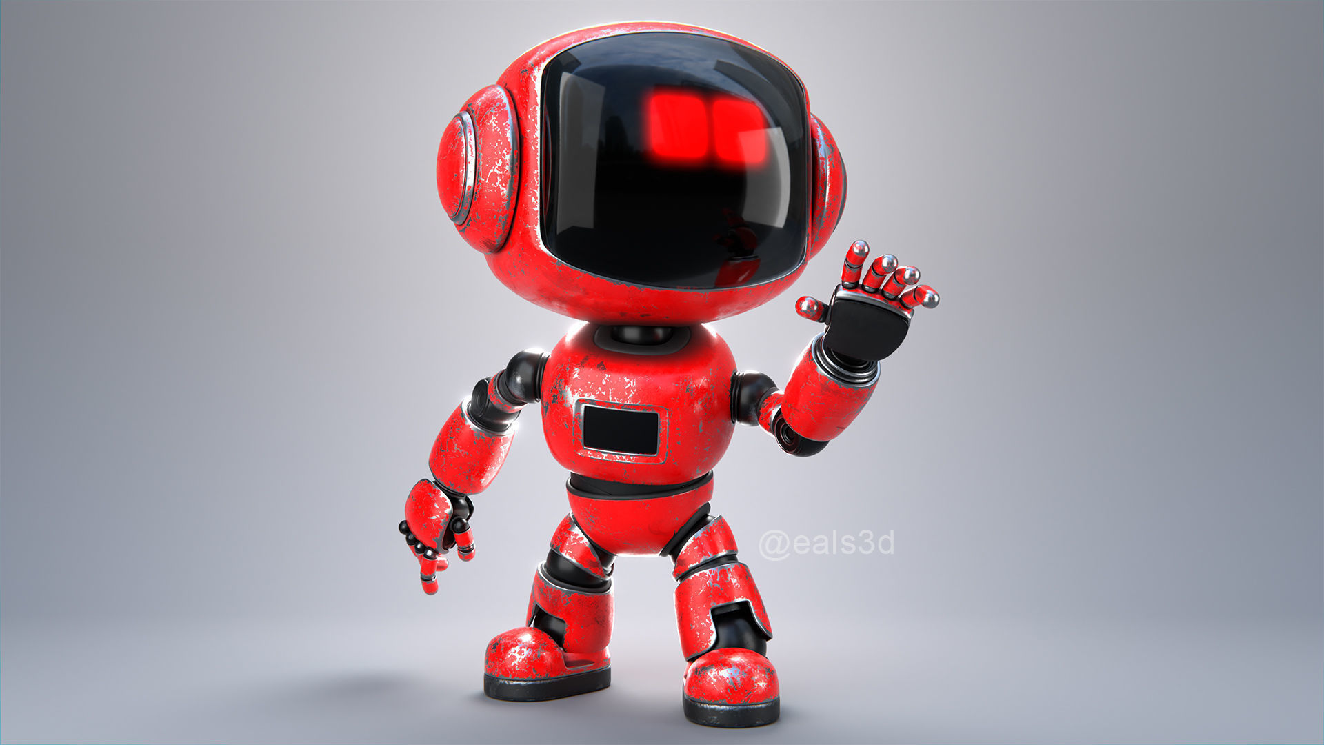 Cute Short Robot Eve-2 3D model_13