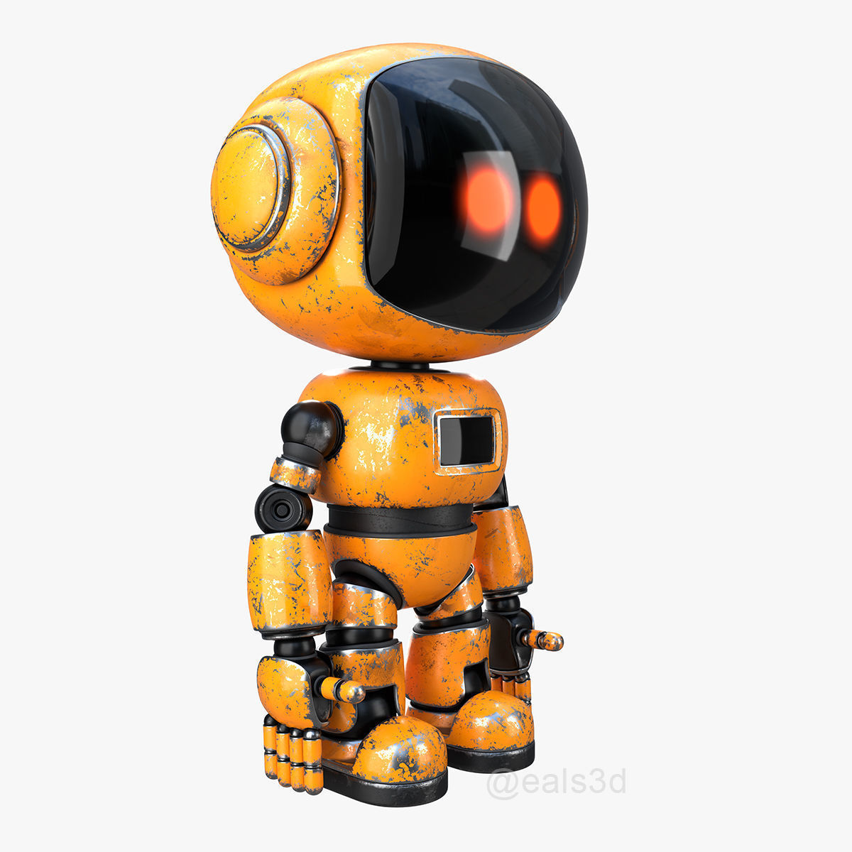 Cute Short Robot Eve-2 3D model_31