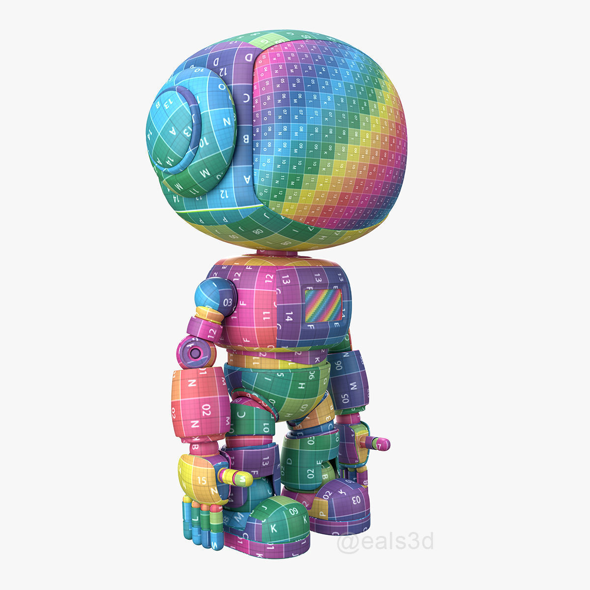 Cute Short Robot Eve-2 3D model_22