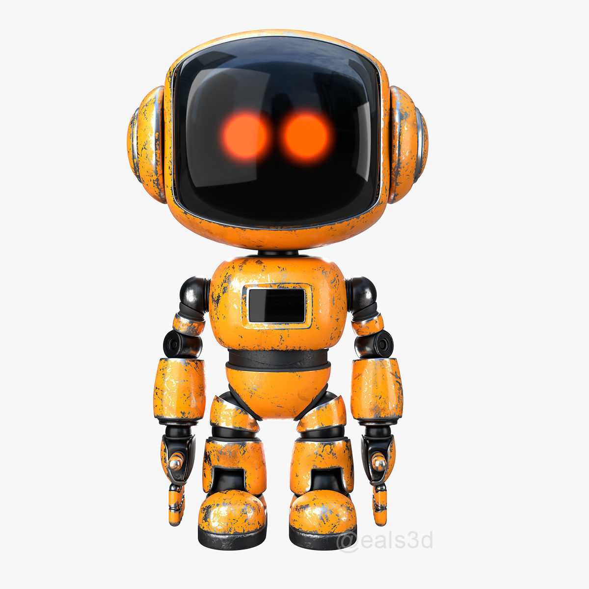 Cute Short Robot Eve-2 3D model_24