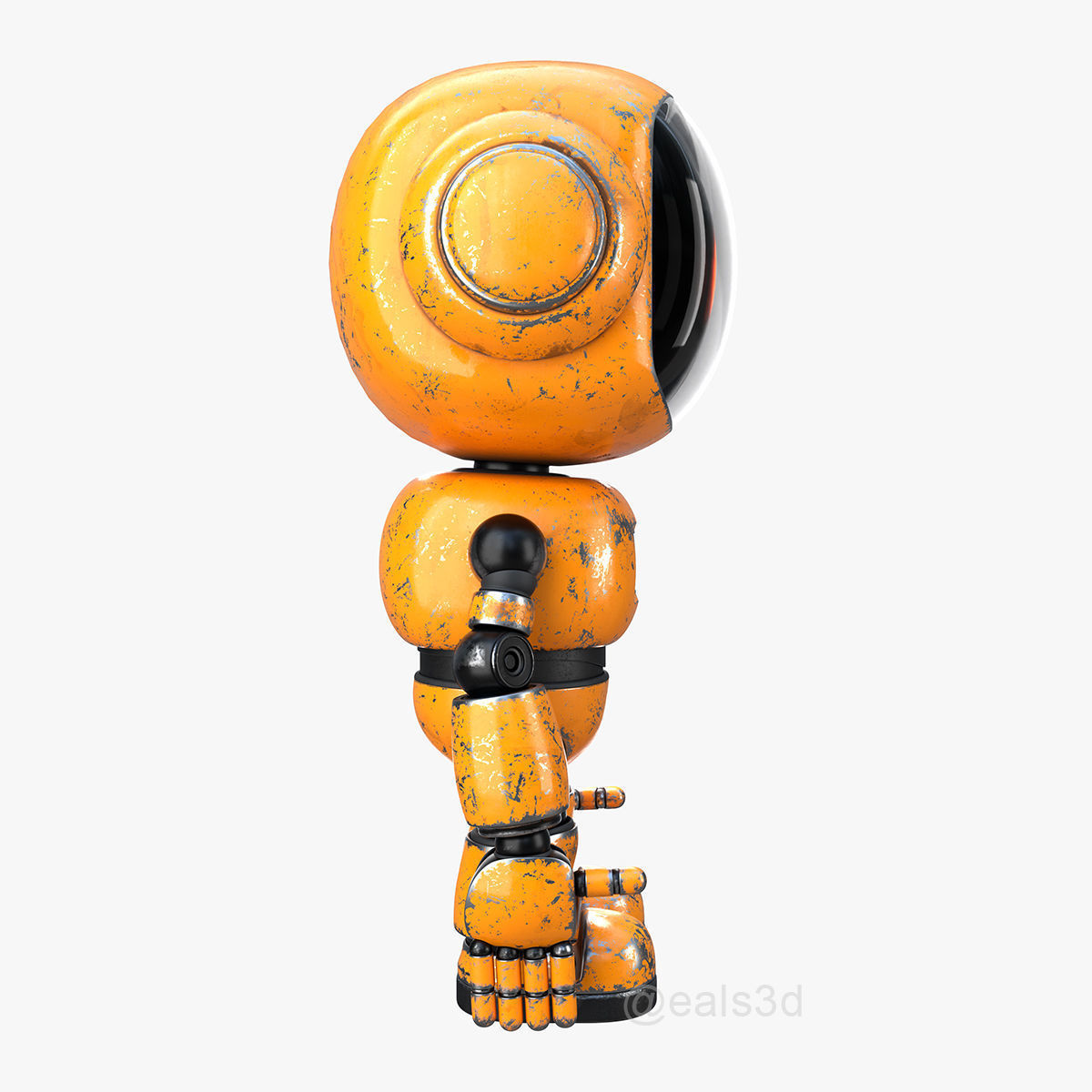 Cute Short Robot Eve-2 3D model_30