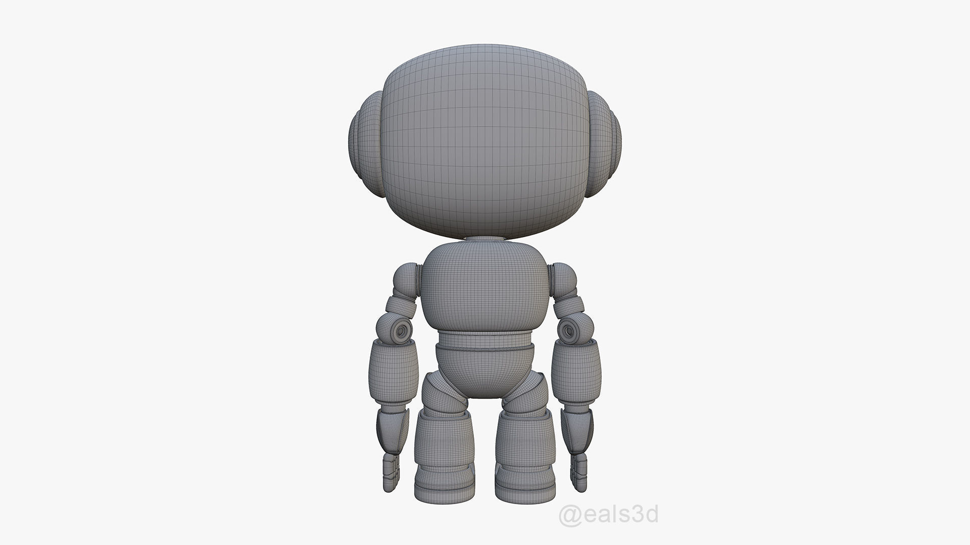 Cute Short Robot Eve-2 3D model_36