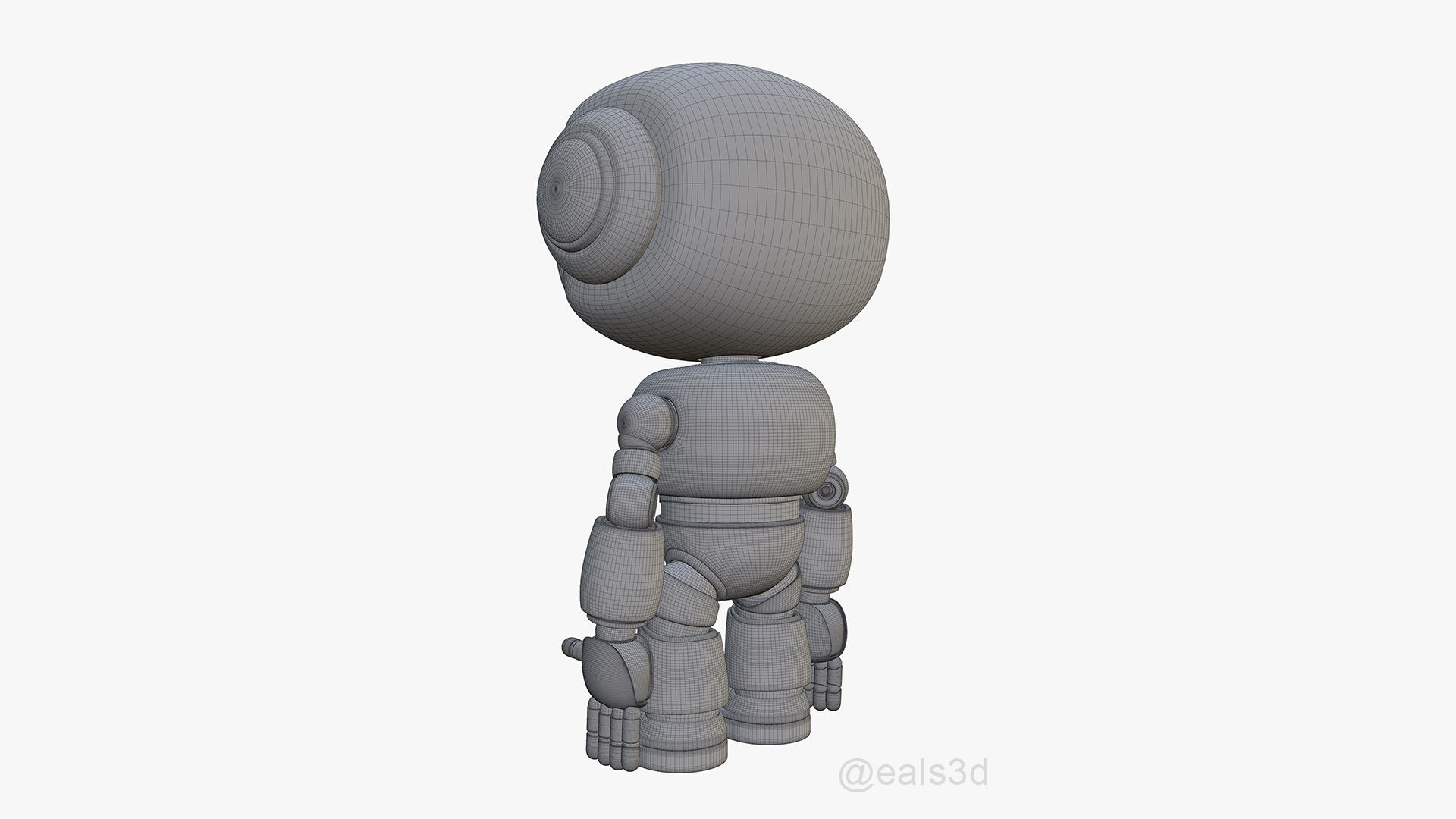 Cute Short Robot Eve-2 3D model_35