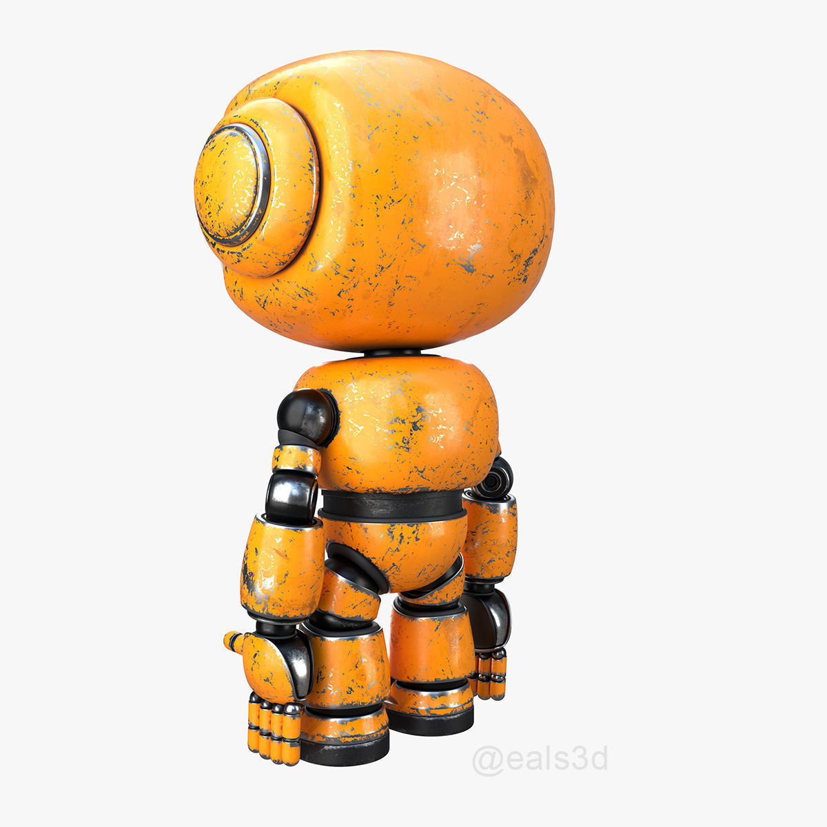 Cute Short Robot Eve-2 3D model_27