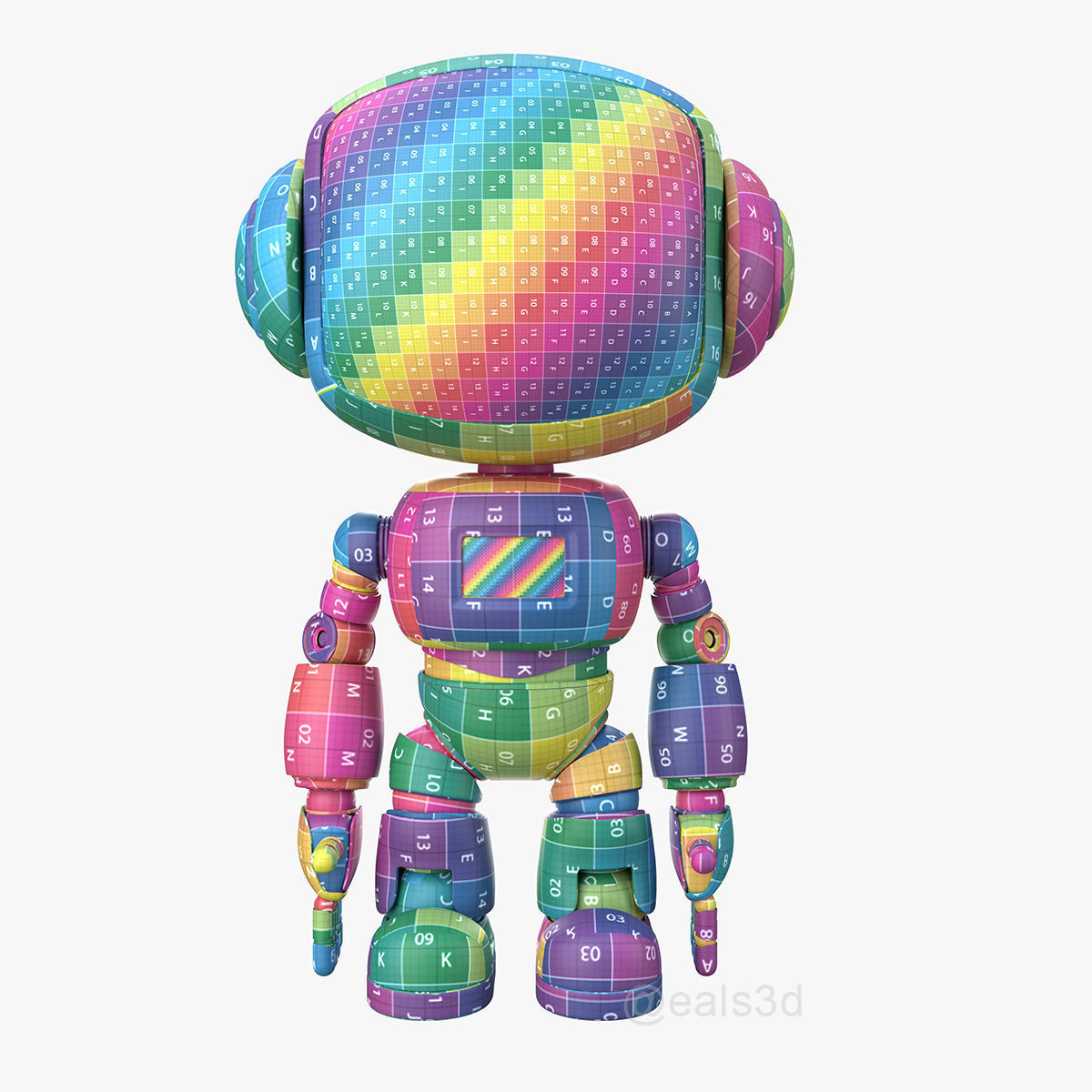 Cute Short Robot Eve-2 3D model_16