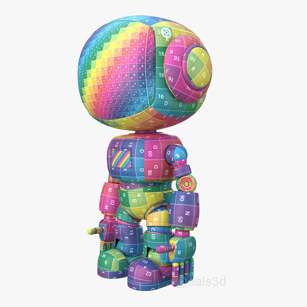 Cute Short Robot Eve-2 3D model_17