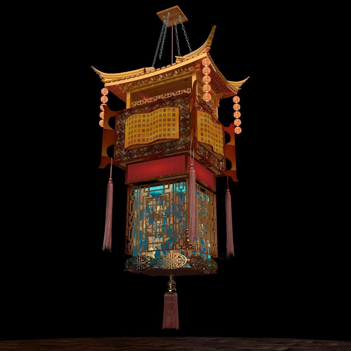 Chinese palace lantern 3D model_6