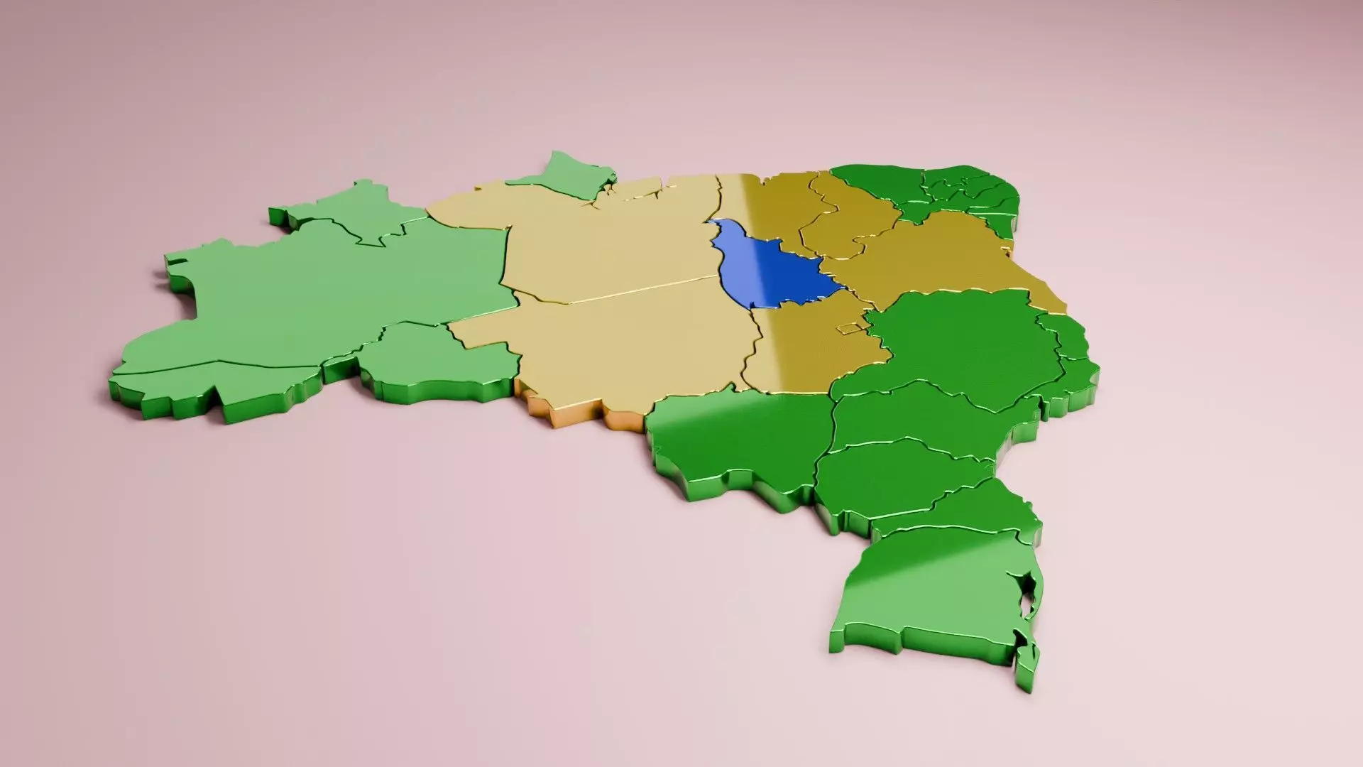 3D map of Brazil 3D model_0