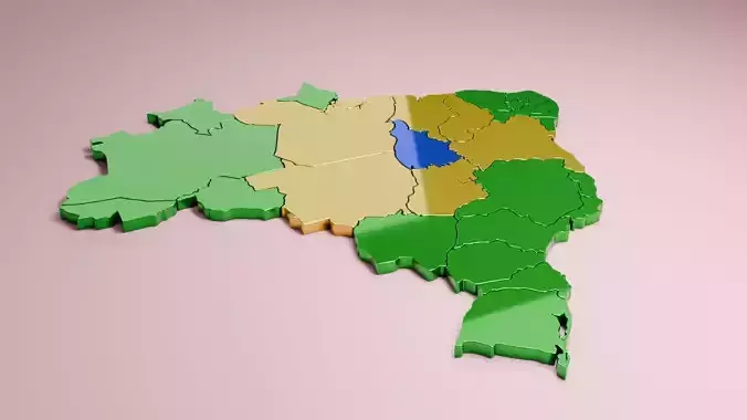 3D map of Brazil 