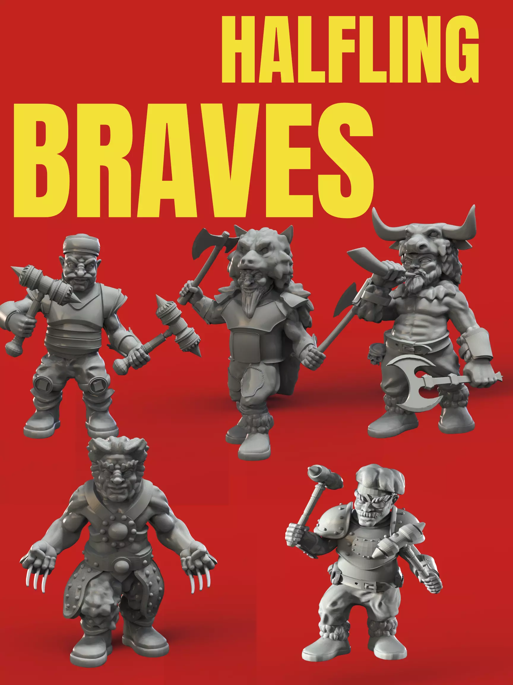 MerryFoot Militia Braves Unit 3D print model