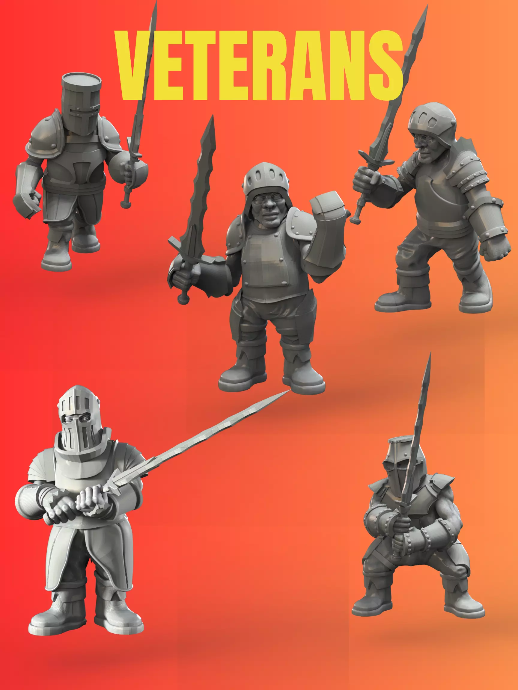 MerryFoot Militia - Veterans 3D print model