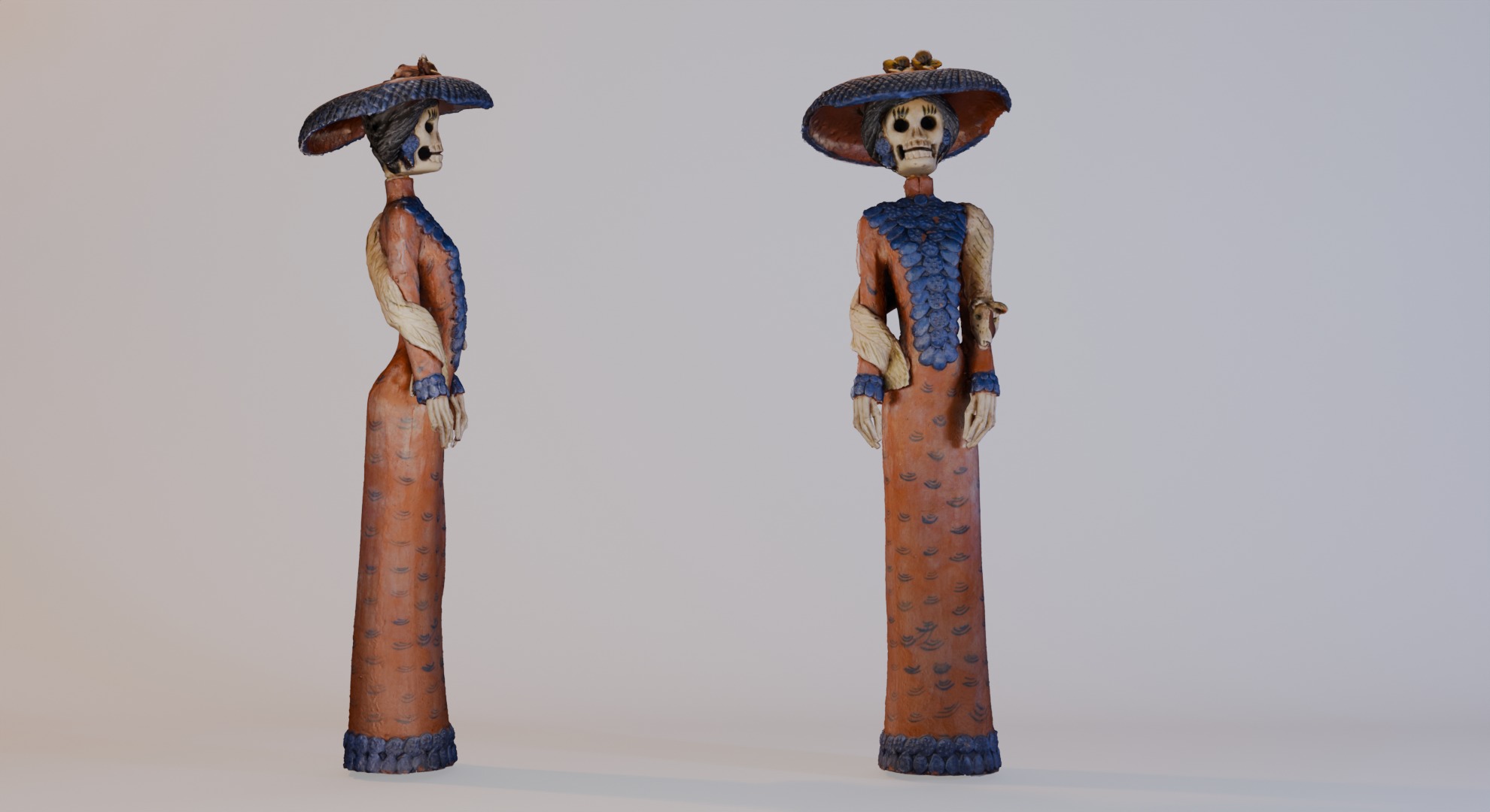 Catrina Flora Dia de Muertos 3D model_7