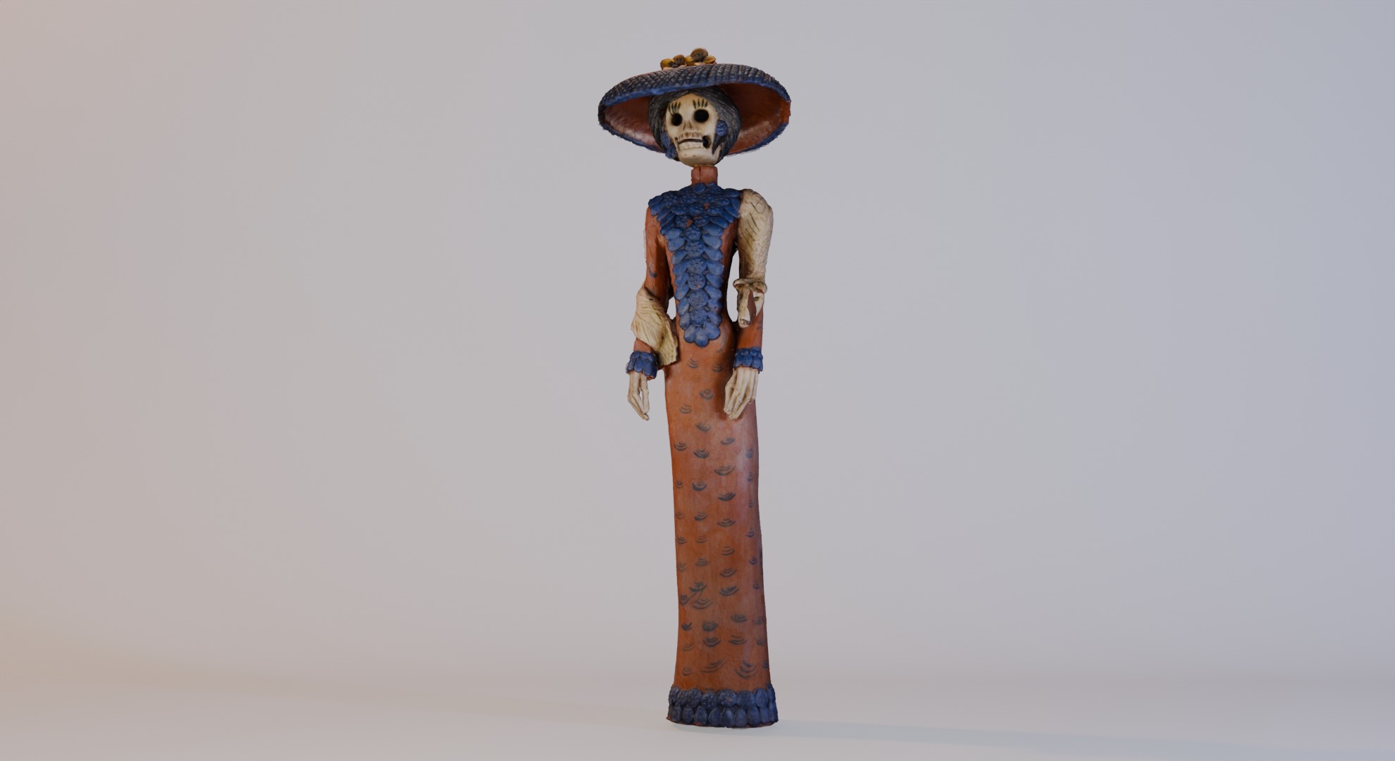Catrina Flora Dia de Muertos 3D model_2
