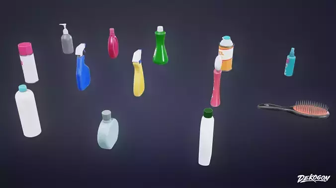 GROCERY - Bathroom Products Set 01 - LOW POLY AND NANITE Low-poly 3D model