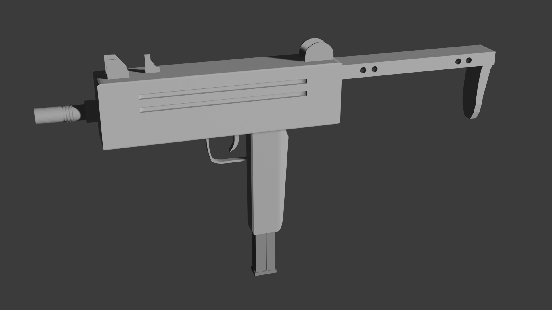 Low-poly Uzi Free low-poly 3D model_1