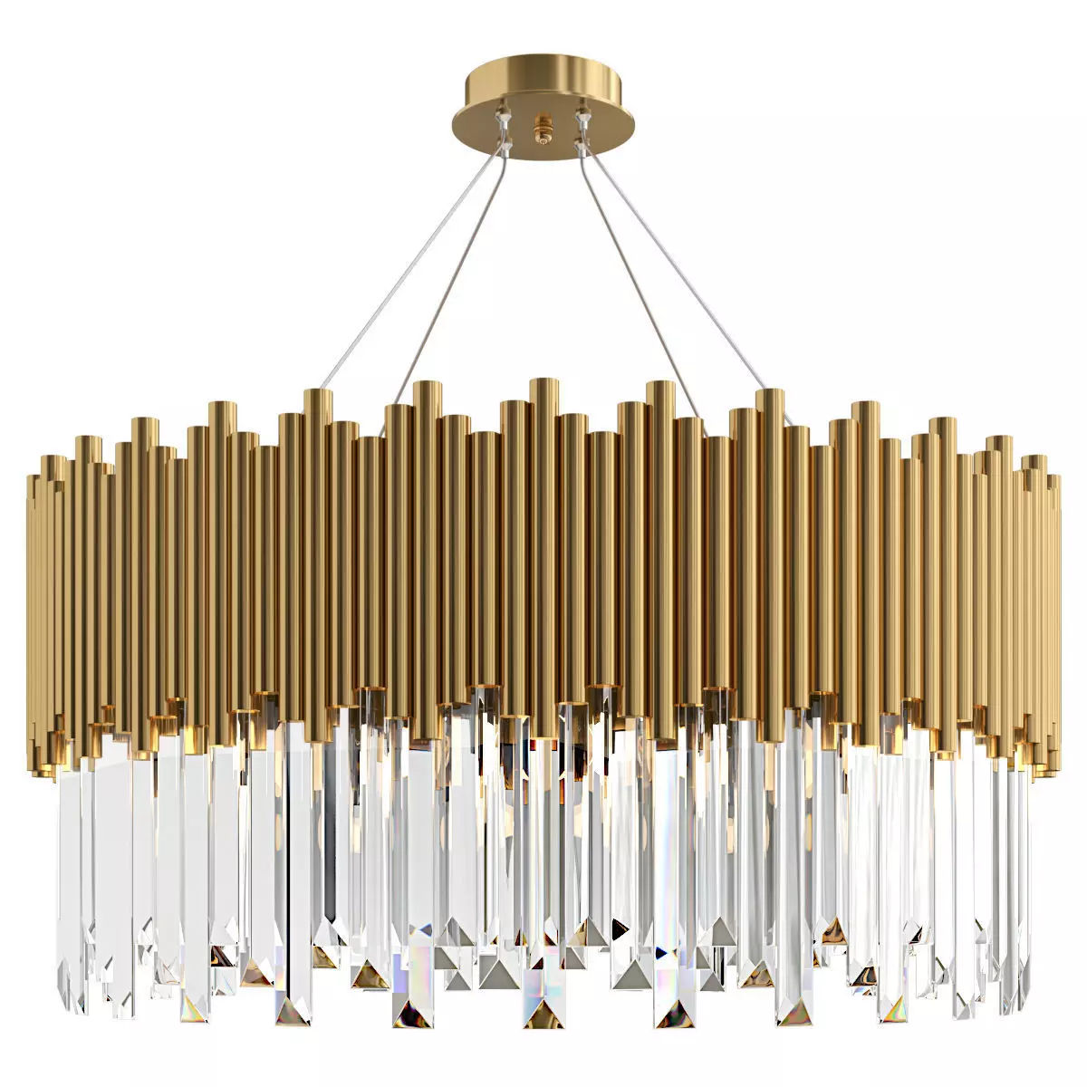 Glass chandelier in postmodern style 3D model_0