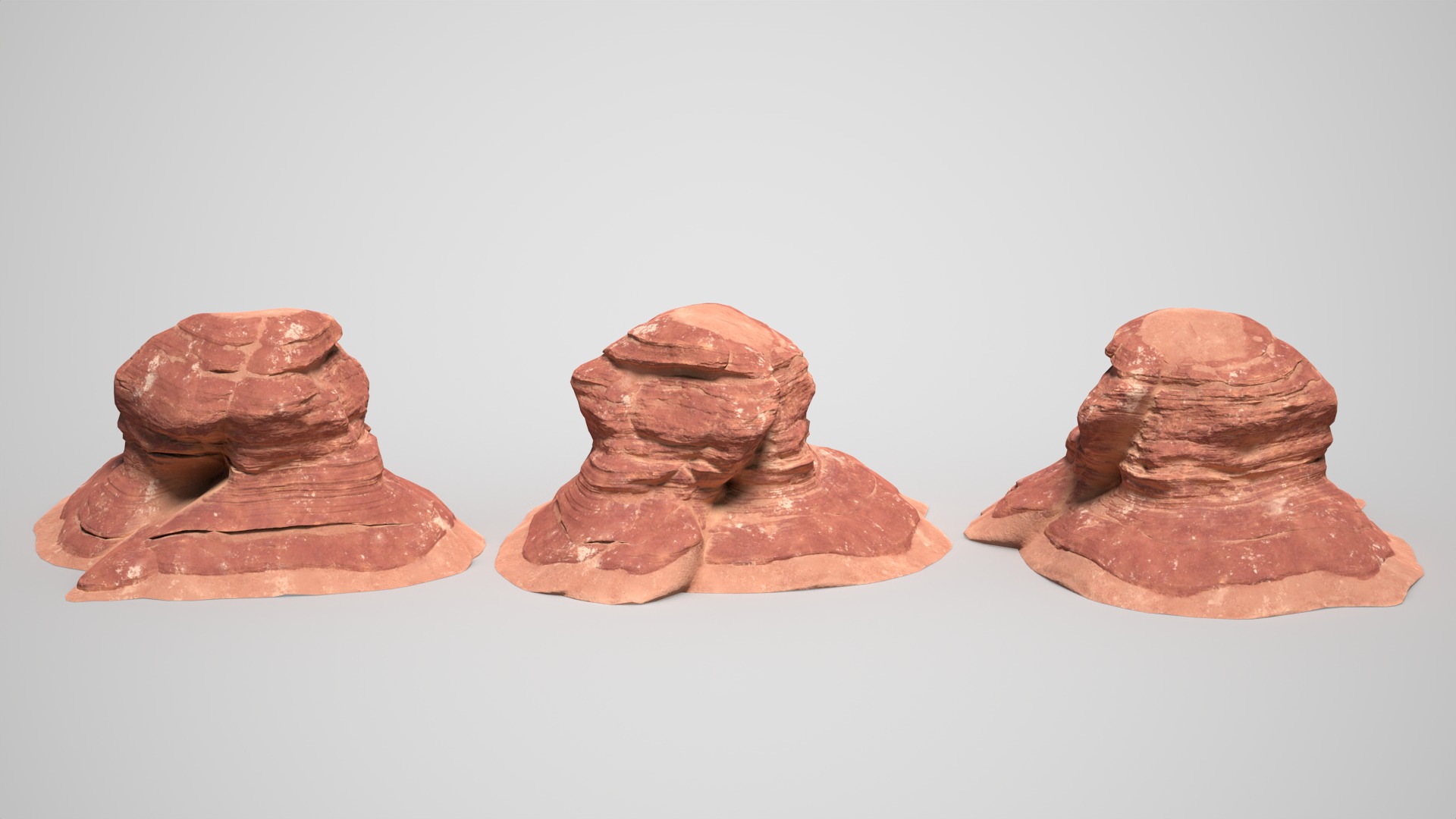 16 Sandstone Columns Desert - 241011 Low-poly 3D model_15