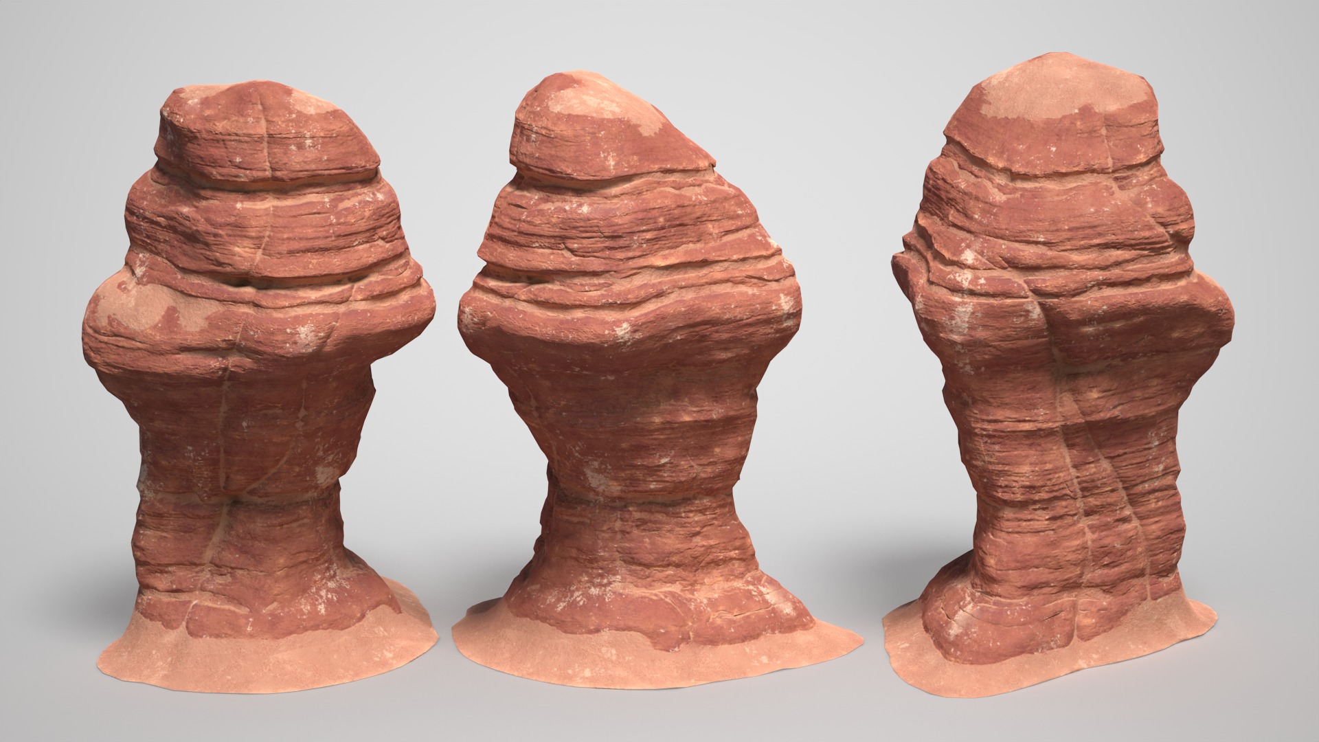 16 Sandstone Columns Desert - 241011 Low-poly 3D model_11