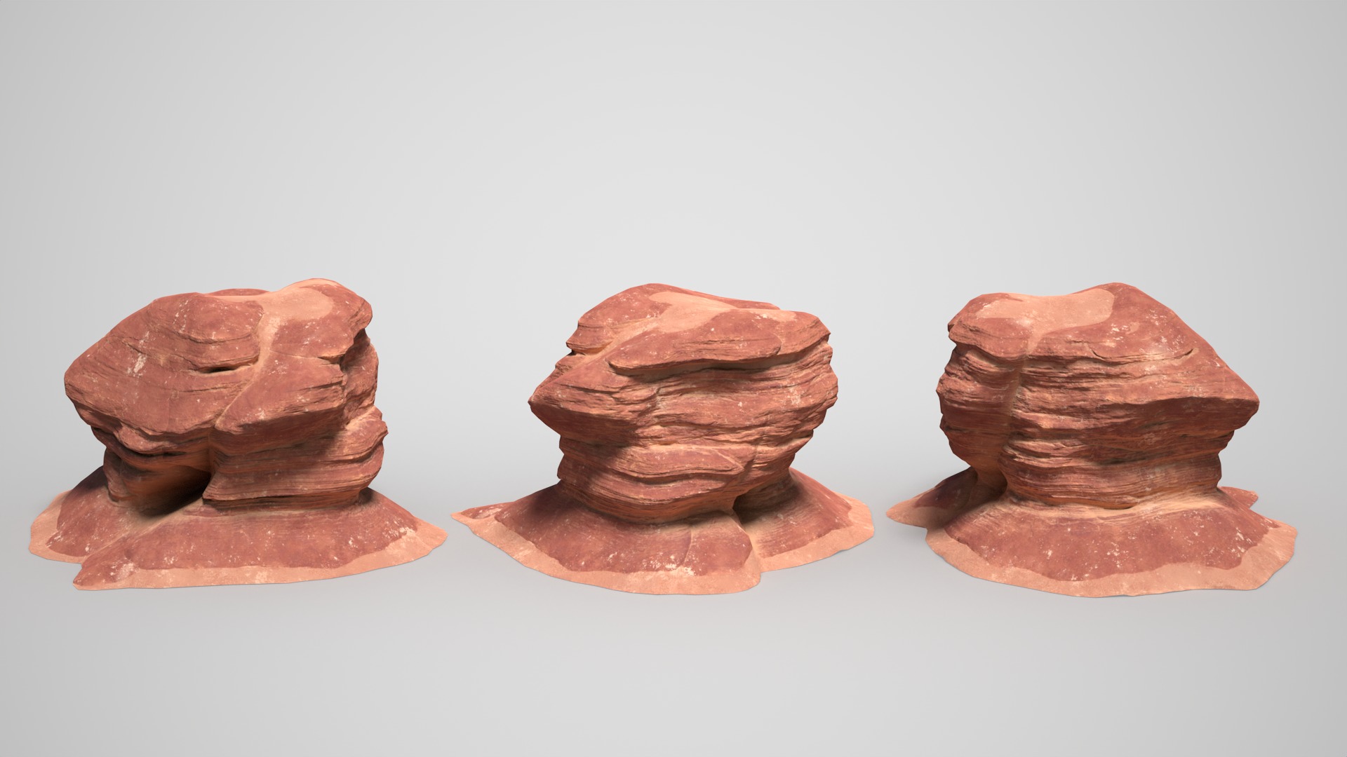 16 Sandstone Columns Desert - 241011 Low-poly 3D model_14