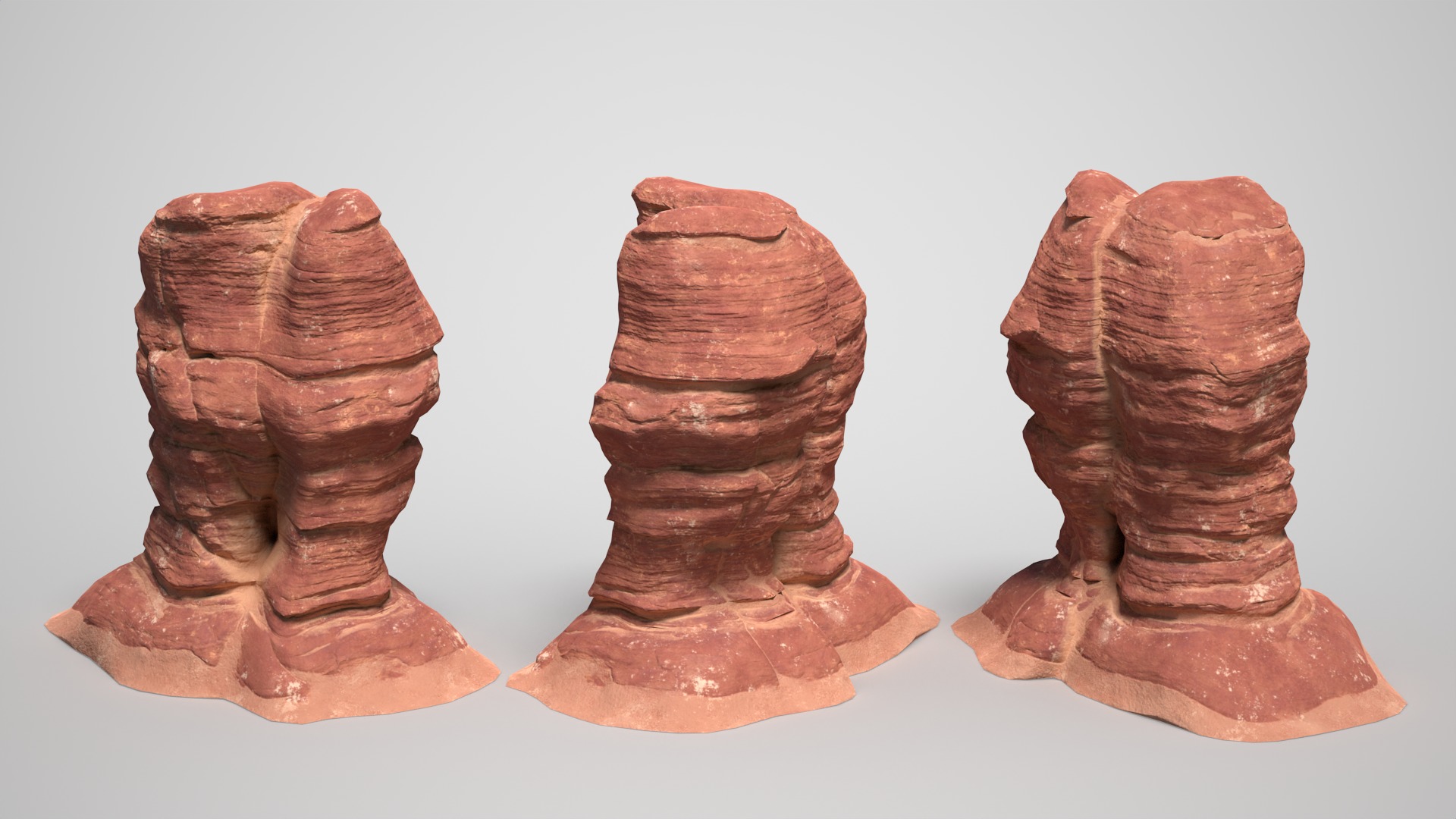 16 Sandstone Columns Desert - 241011 Low-poly 3D model_13