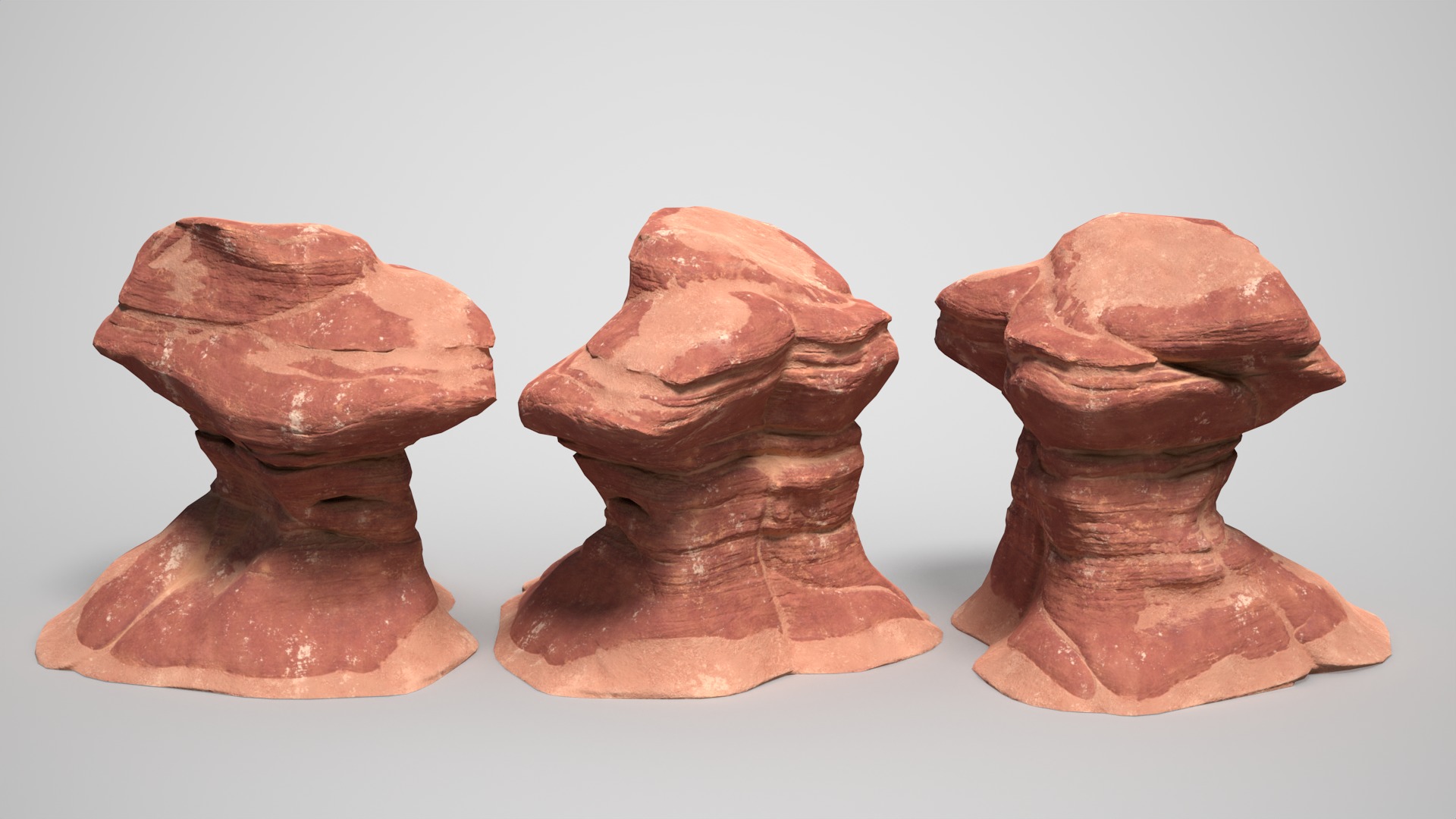 16 Sandstone Columns Desert - 241011 Low-poly 3D model_8