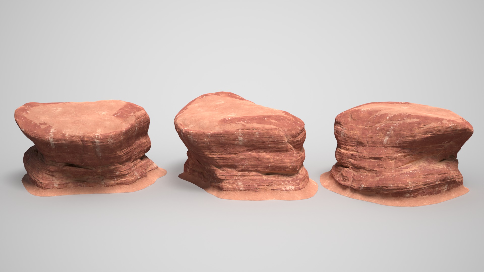 16 Sandstone Columns Desert - 241011 Low-poly 3D model_3