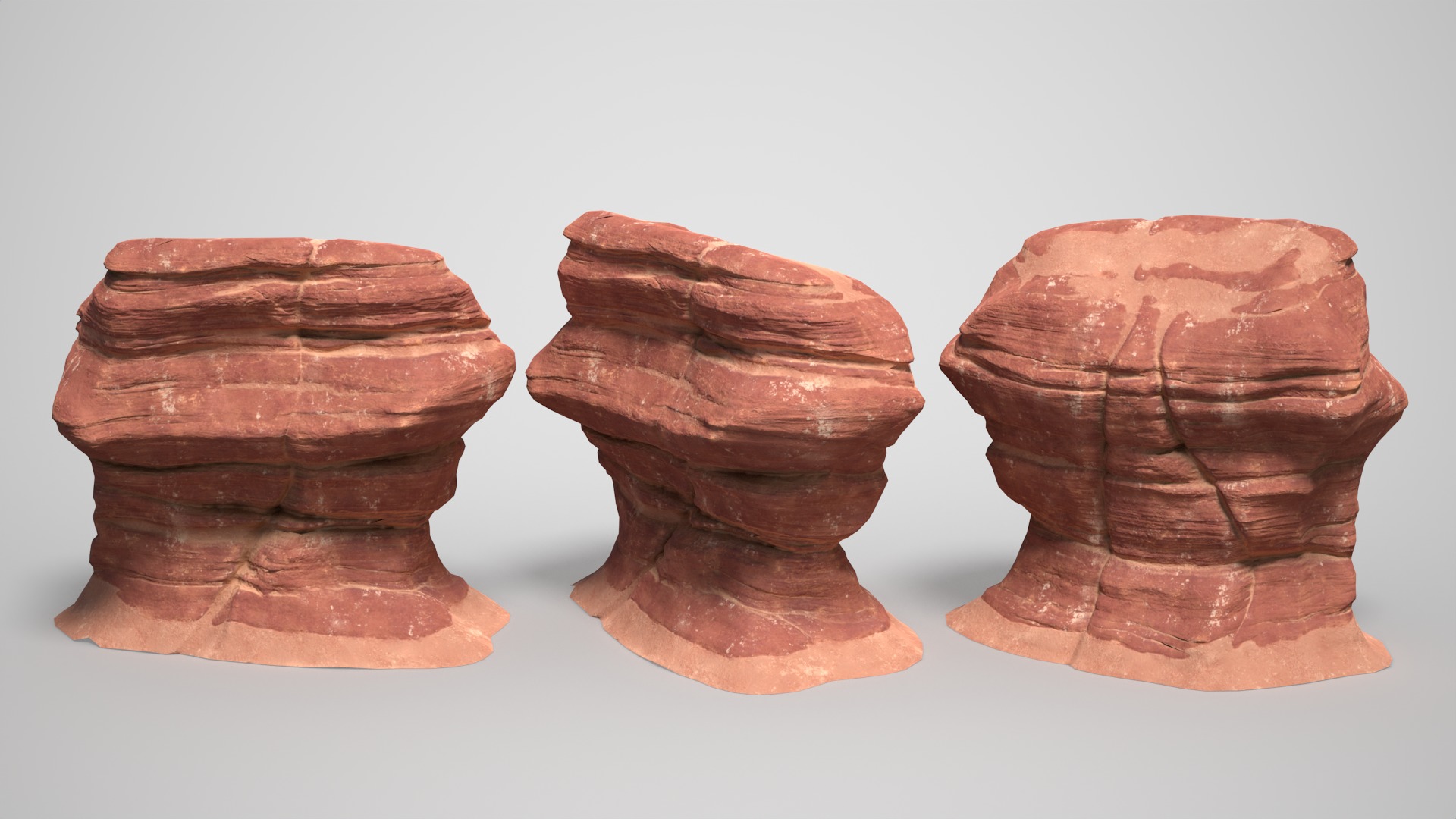 16 Sandstone Columns Desert - 241011 Low-poly 3D model_16