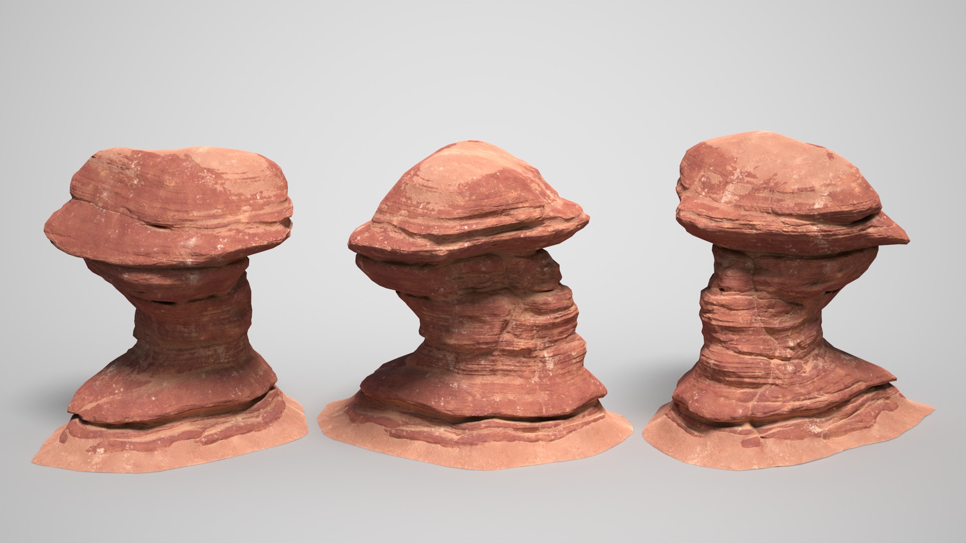 16 Sandstone Columns Desert - 241011 Low-poly 3D model_10