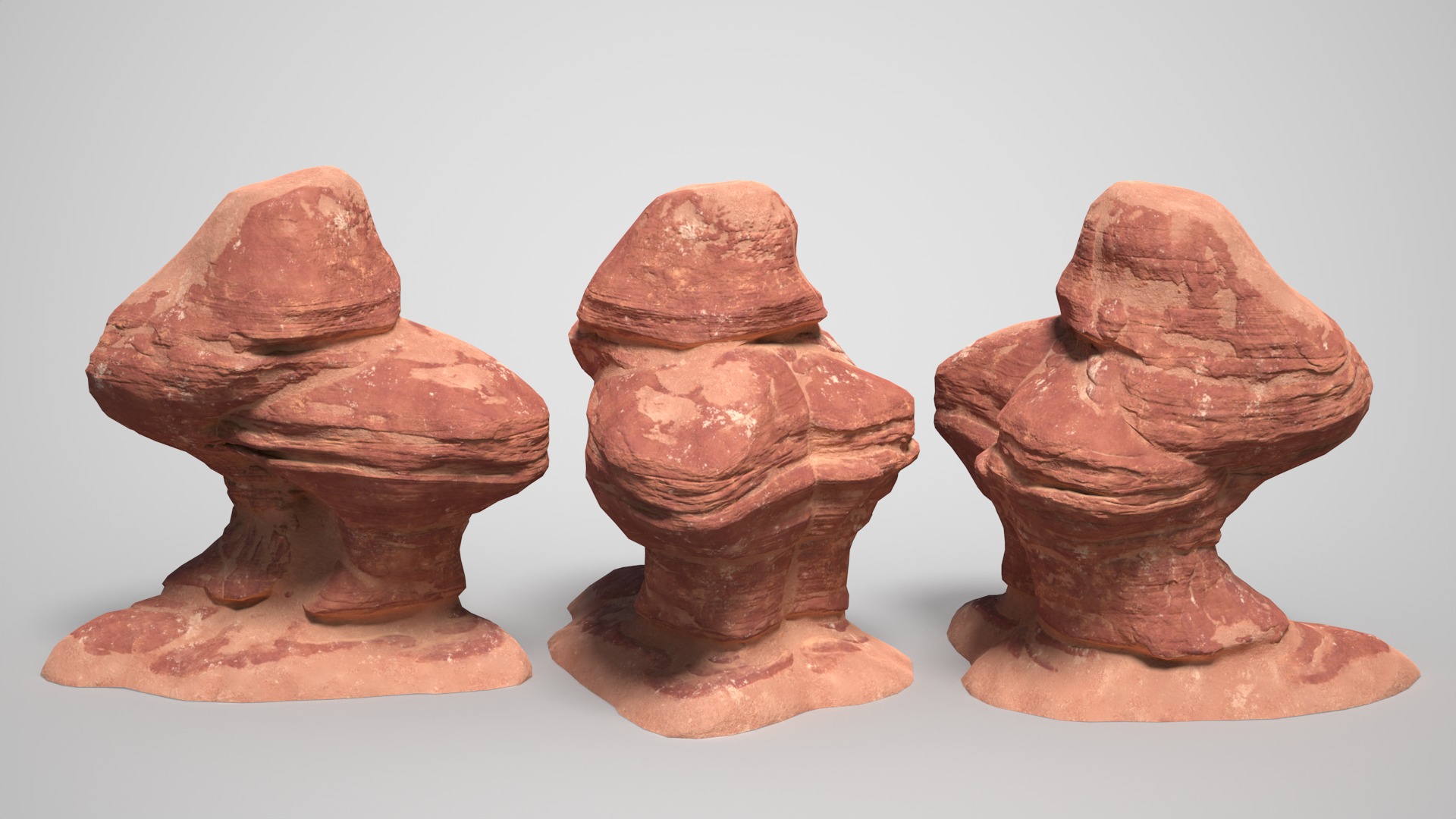 16 Sandstone Columns Desert - 241011 Low-poly 3D model_7