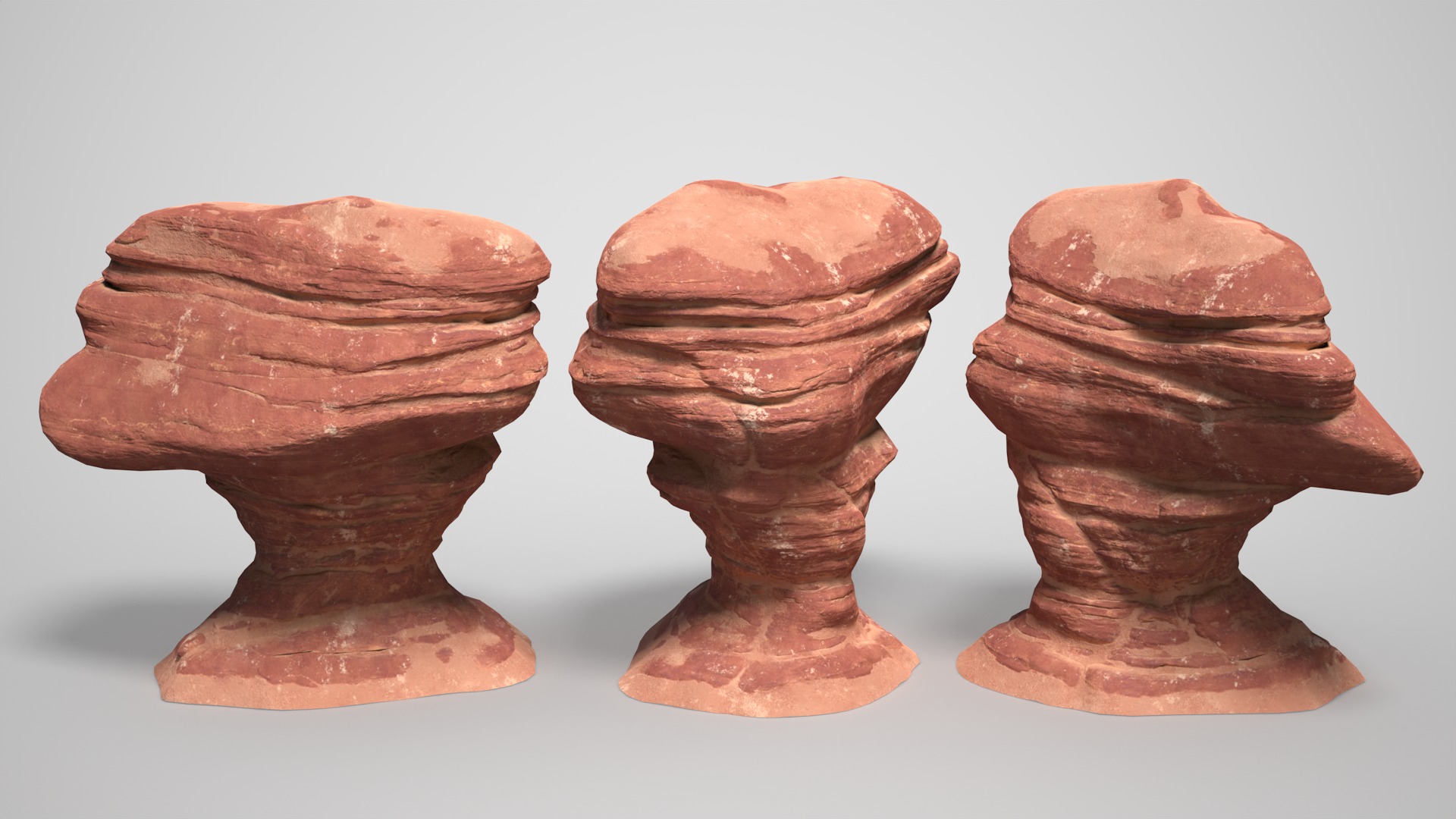 16 Sandstone Columns Desert - 241011 Low-poly 3D model_9