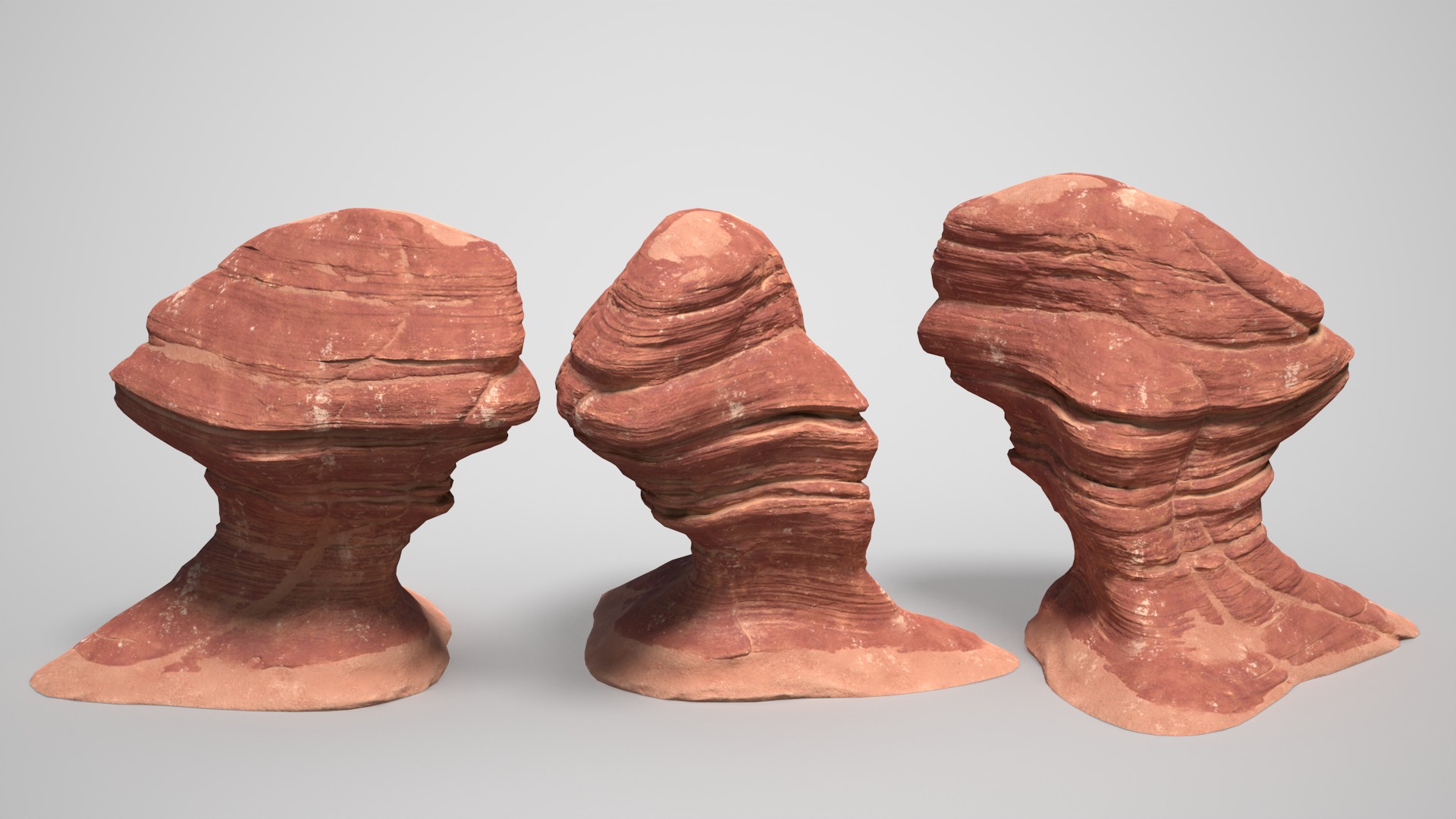 16 Sandstone Columns Desert - 241011 Low-poly 3D model_12