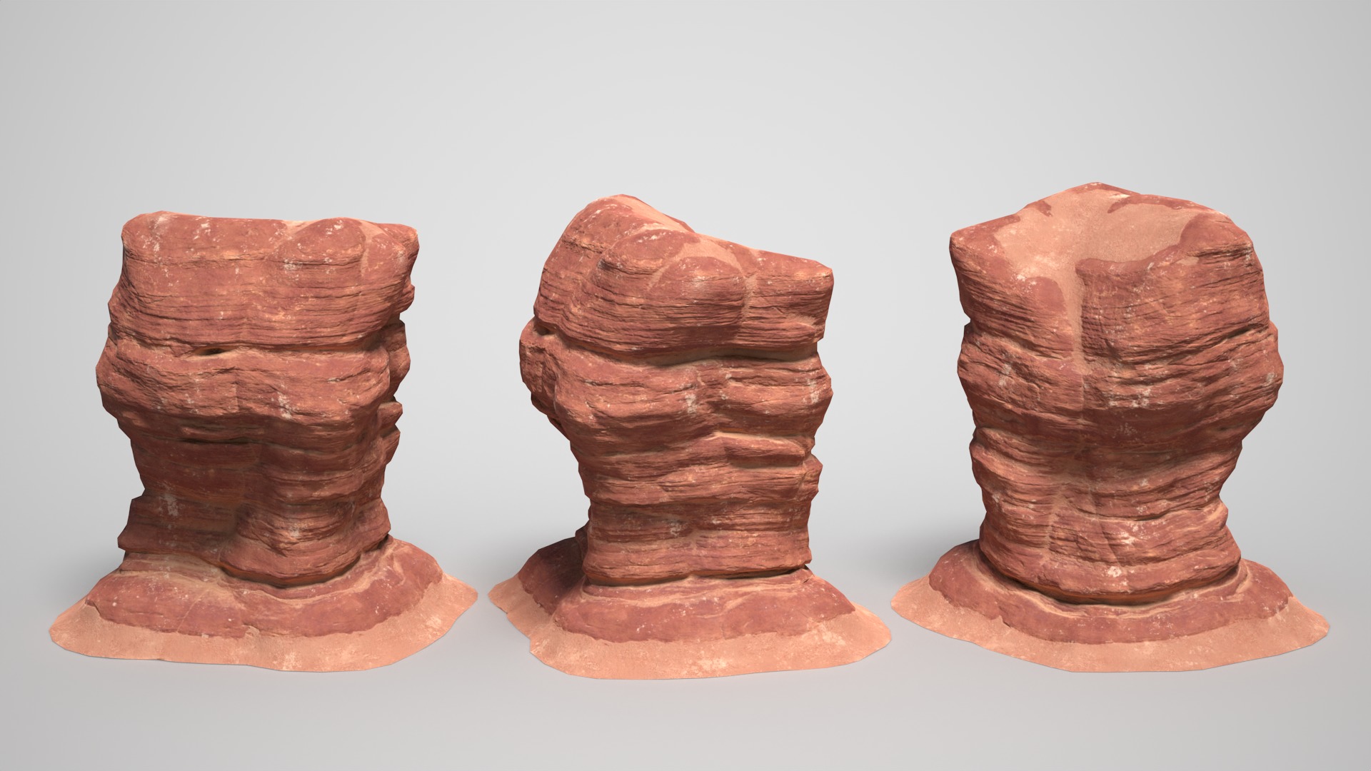 16 Sandstone Columns Desert - 241011 Low-poly 3D model_17