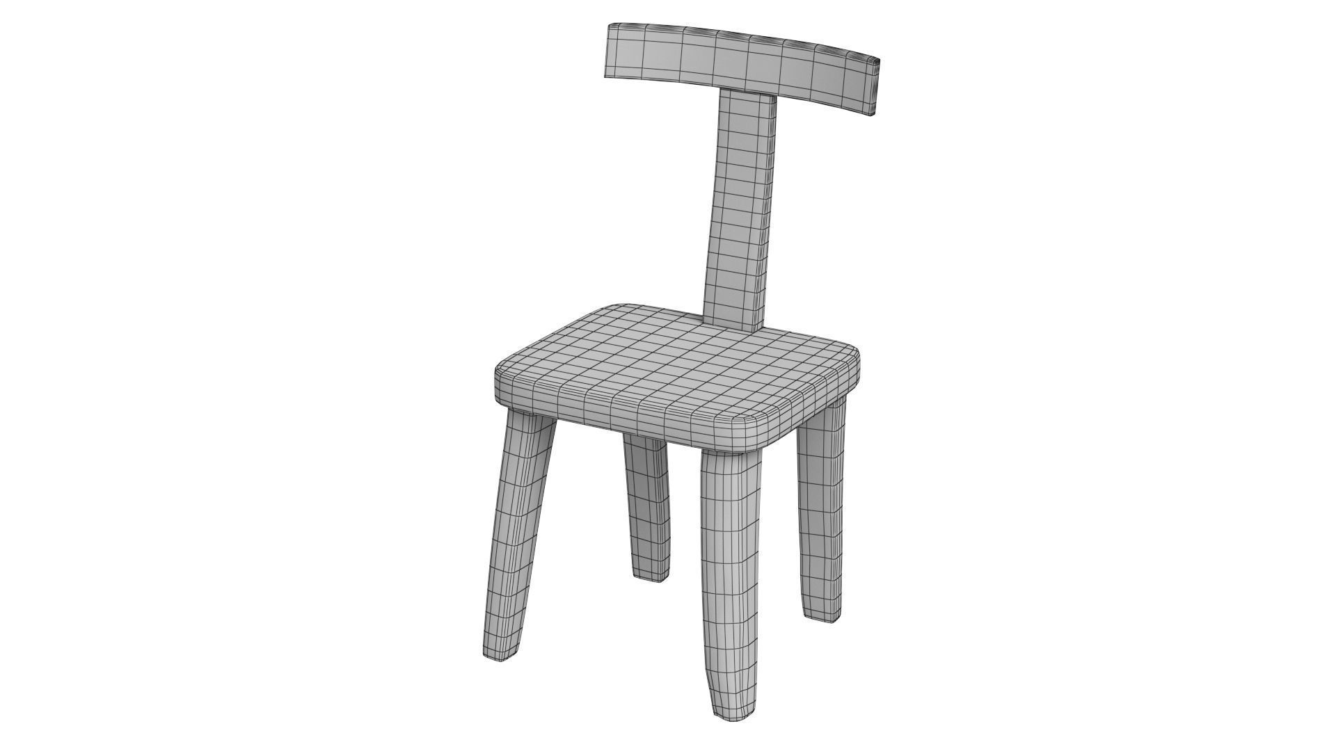 Brutalist T Chair Set 3D model_13